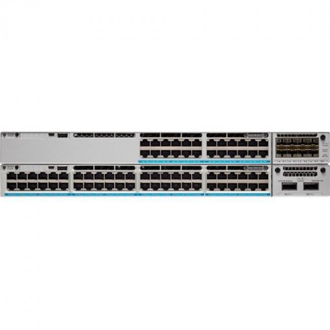 Front. Cisco Consumer Products - Cisco Catalyst 9300 48-port 5G UPOE, Network Advantage - 48 Ports - Manageable - 5 Gigabit Ethernet - 5GBase-T - 3 Layer - Unknown.