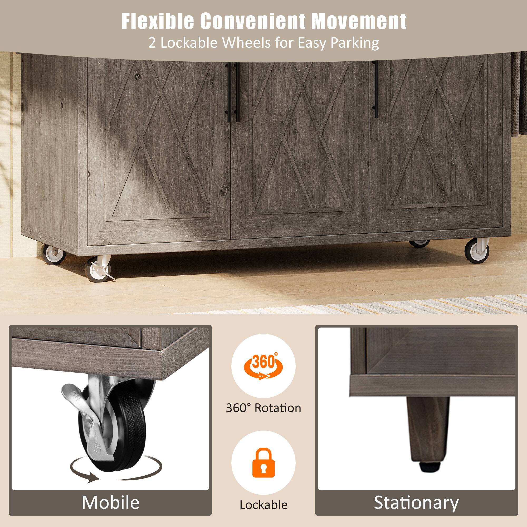 Flexible Convenient Movement  
2 Lockable Wheels for Easy Parking  

360° Rotation  
Lockable  

Mobile  
Stationary