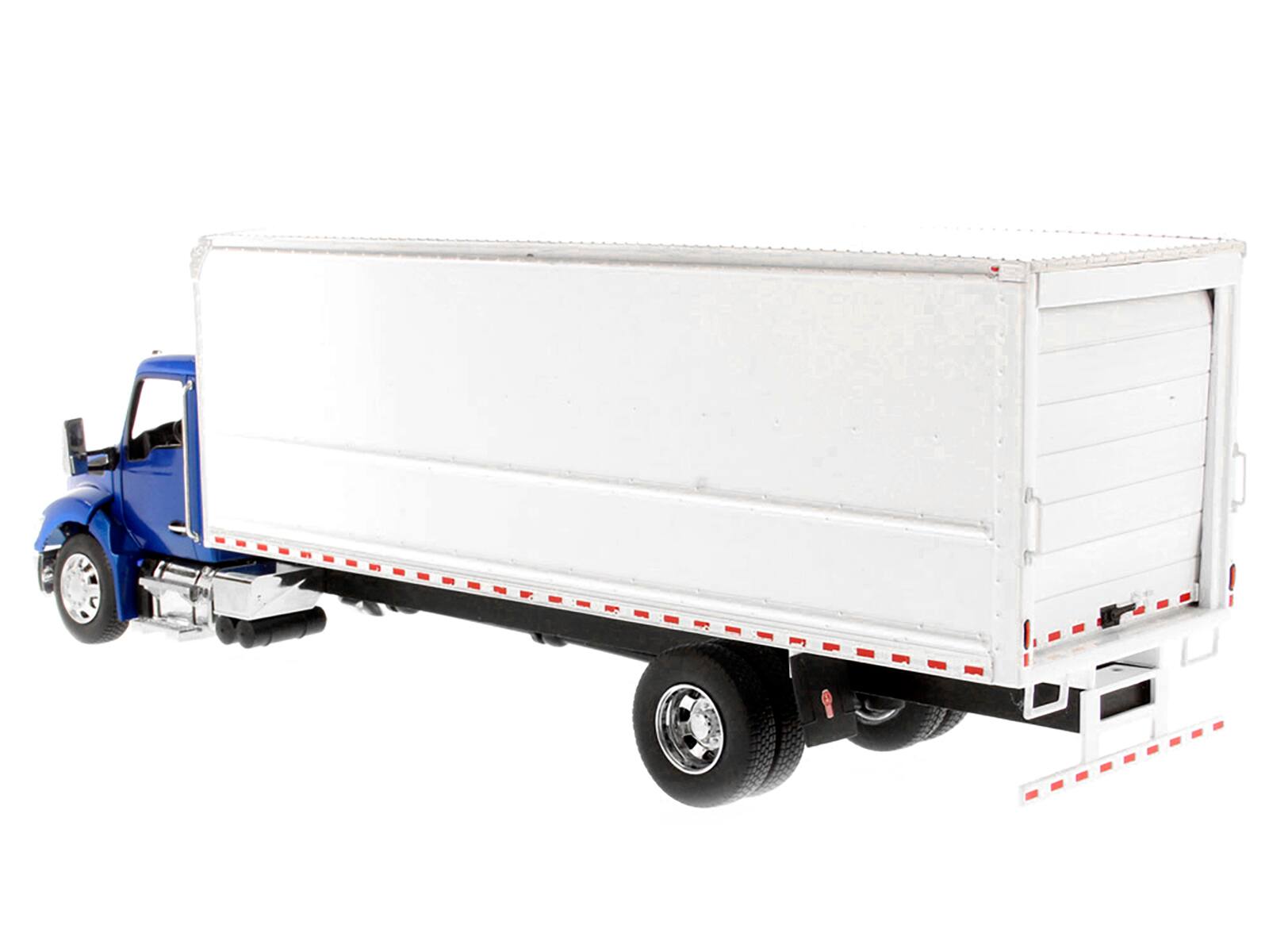 Left. Diecast Masters - Kenworth T280 with Supreme Signature Van Truck Body Blue and White "Transport Series" 1/32 Diecast - Blue And White.