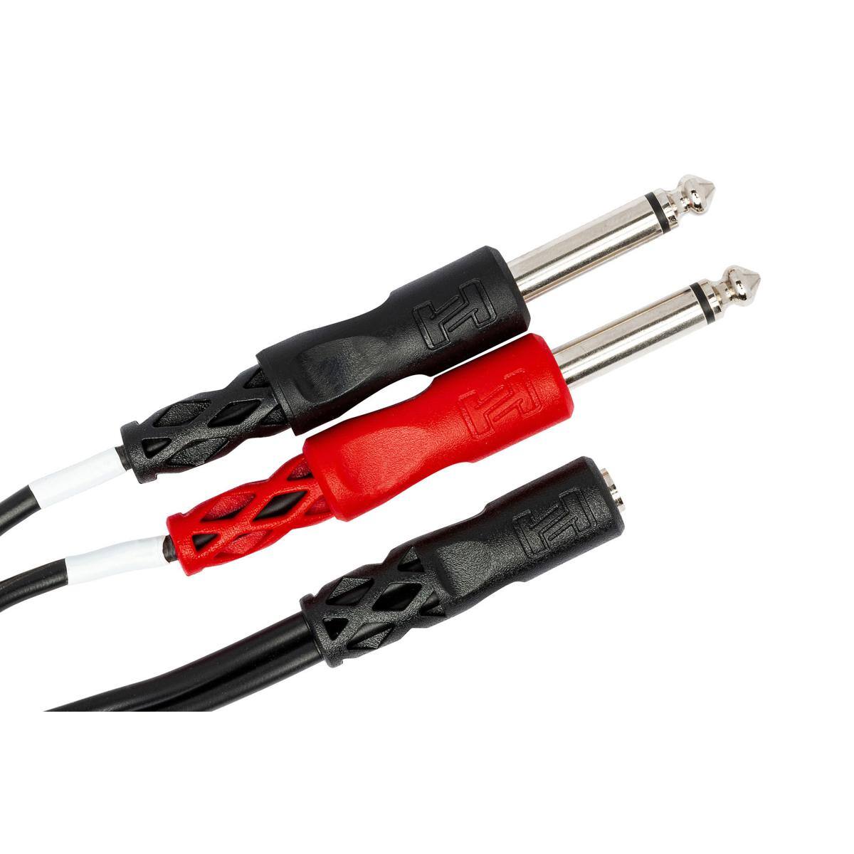 Alt View 3. Hosa Technology - Hosa Technology 6" Stereo 3.5mm Female to Two 1/4" Male Y-Cable.