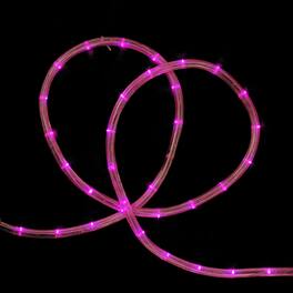 Northlight - LED Outdoor Christmas Rope Lights - Pink - 18' Wire - Clear