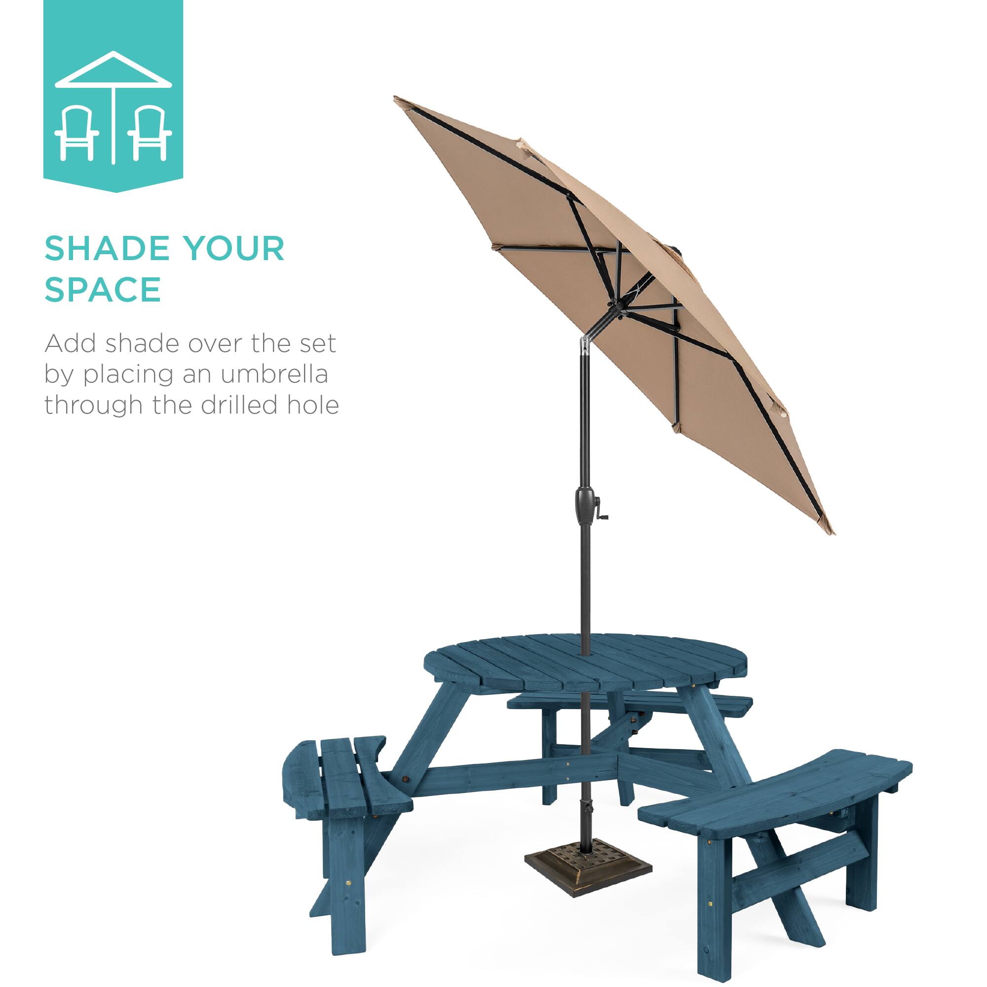 SHADE YOUR SPACE

Add shade over the set by placing an umbrella through the drilled hole