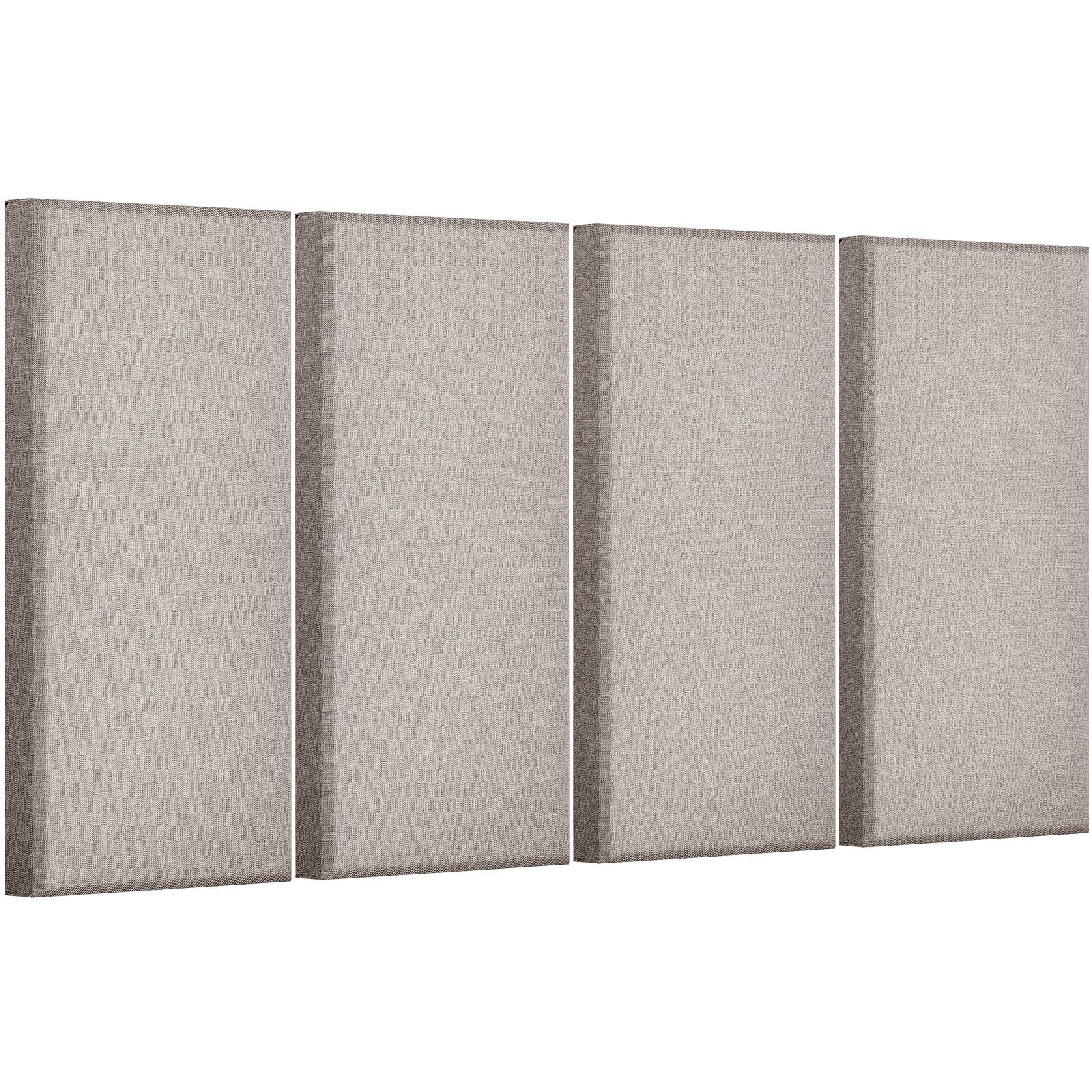 Alt View 5. VEVOR - 4 PCS Acoustic Panels, 2 inch Thick 23.6 x 11.8 inch Fiberglass Sound Absorbing Panels, Self-adhesive Soundproof Wall - Camel.