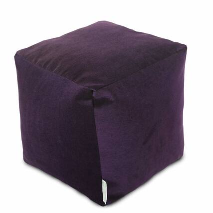 Front. Majestic Home - Cube Pouf Villa Aubergine - Purple.