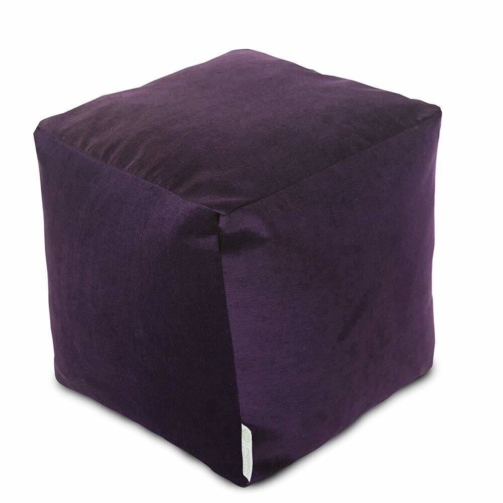 Front. Majestic Home - Cube Pouf Villa Aubergine - Purple.