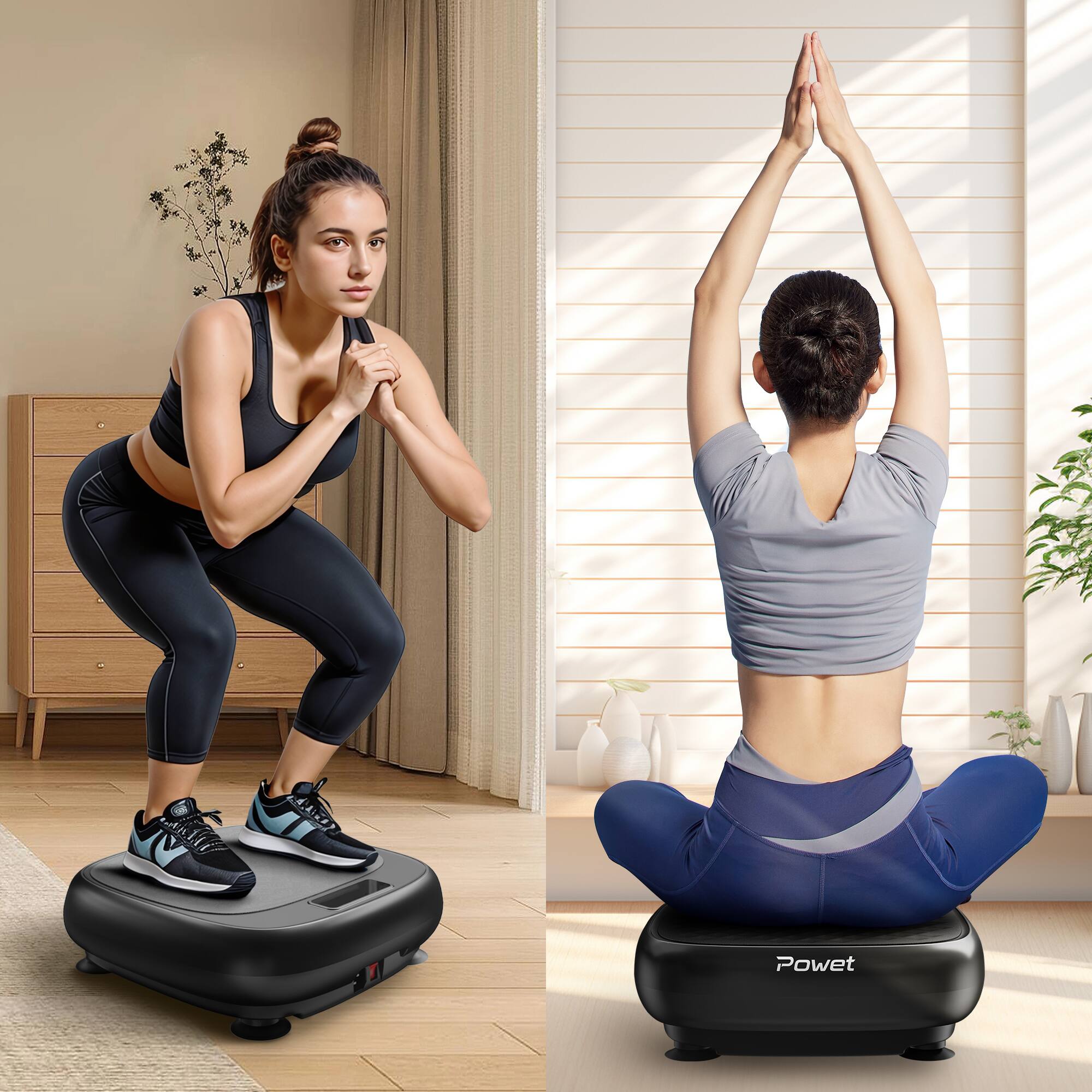 Front. KERDOM - Mini Vibration Plate Full Body Shaker, Low Noise Vibrate Stand Shake Board Fat Burner Speed Adjustable Vibrating Shaking - Black.