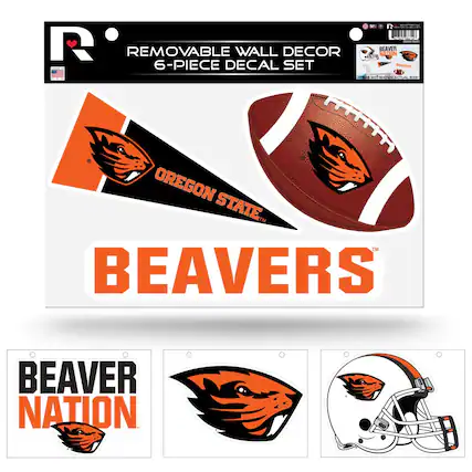 - R2 LUALN
- REMOVABLE WALL DECOR
- 6-PIECE DECAL SET
- BEAVER NATION
- OREGON STATE BEAVERS
- BEAVER NATION
- BEAVERS