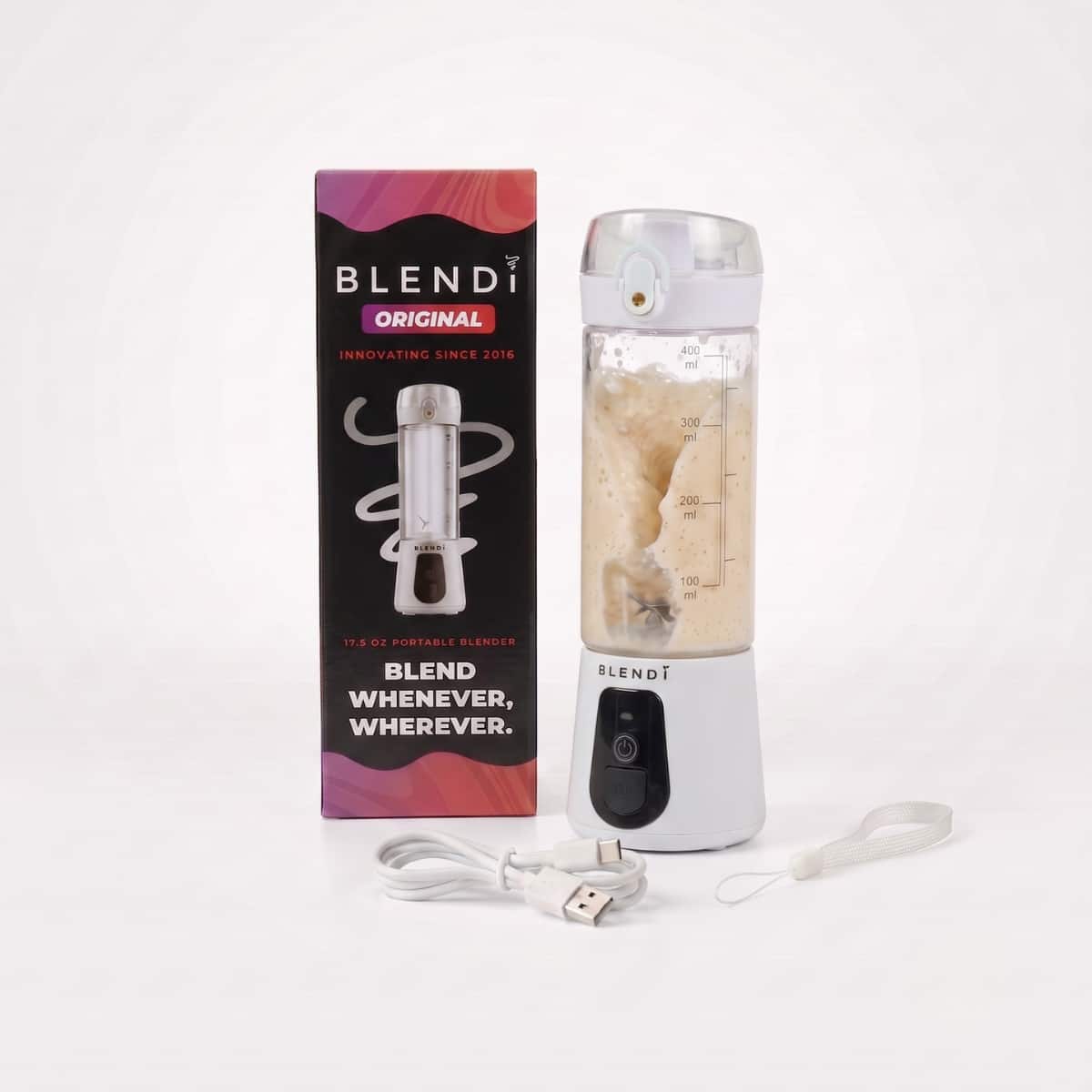 BLENDi - Lite 70W 17‑oz Portable Personal Blender & Drink Mixer for Protein Powders & Supplements – - White