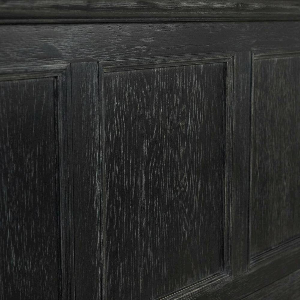 Alt View 1. FurniFact - Rustic Black King Bed Headboard, Mahogany, Steel Frame for Farmhouse Décor - Black.