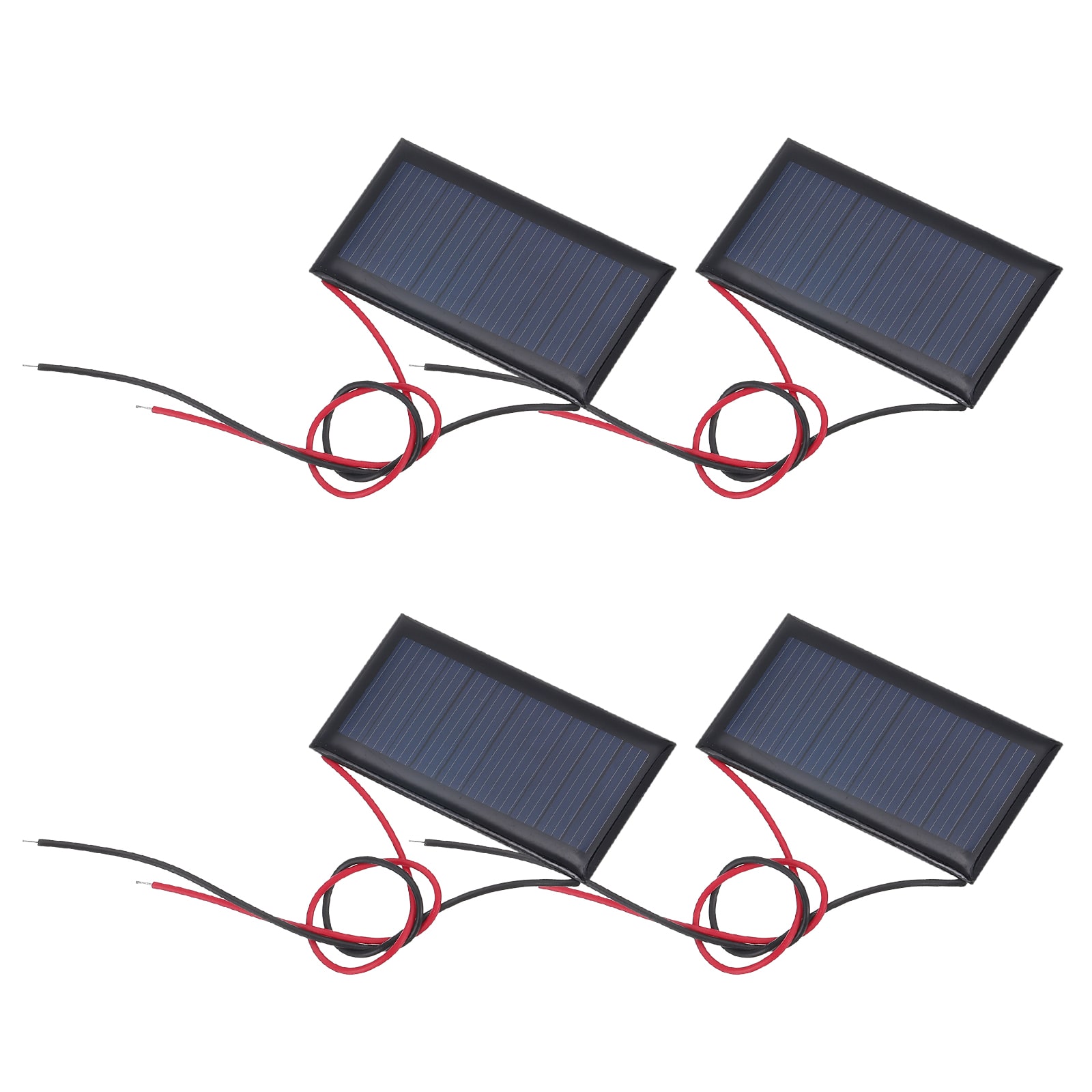 Unique Bargains - 4pcs 5V 0.225W 45mA Mini Solar Panels, Polycrystalline Solar Cell with Cable for DIY Toy Charger - Black