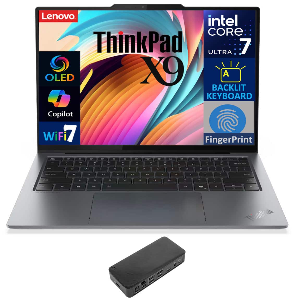 Lenovo - ThinkPad X9-14 Laptop 14.0 WUXGA (Intel Ultra 7-258V, 32GB LPDDR5X, 2TB M.2 PCIe SSD, Win 11 Pro) - Gray