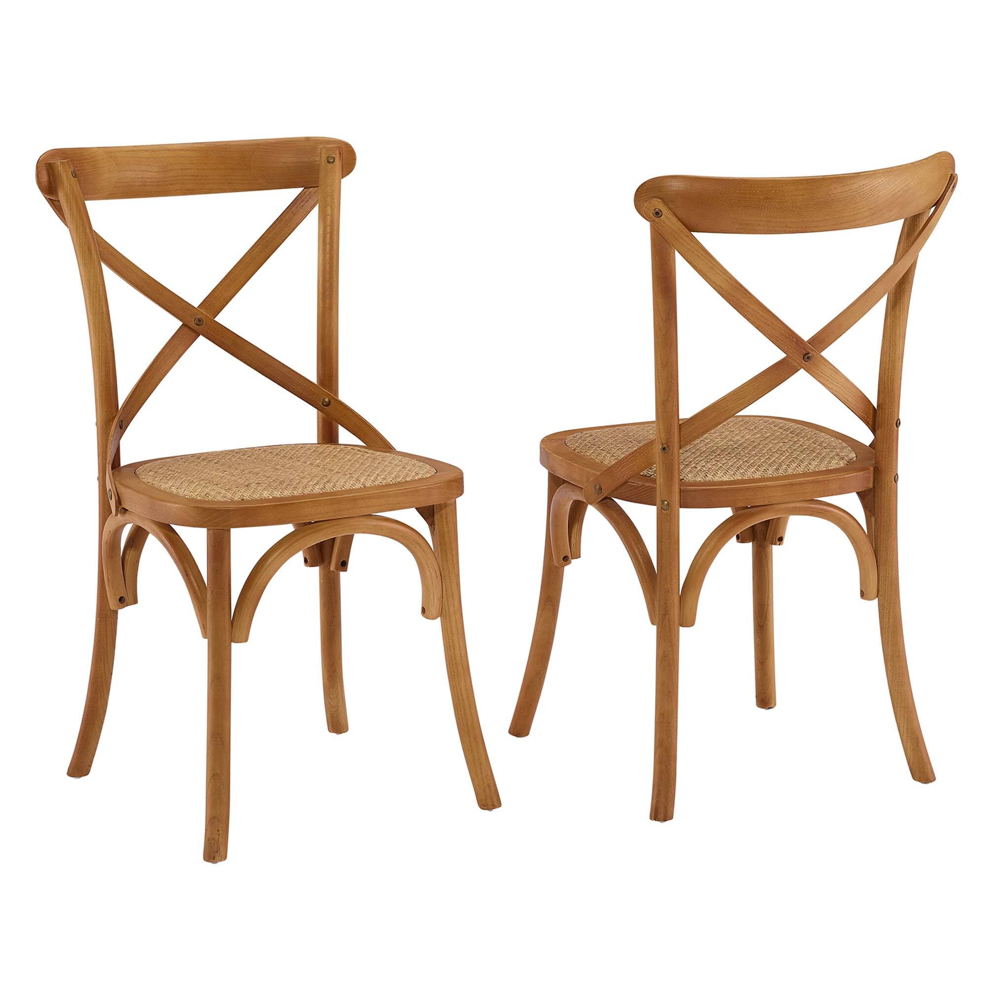Angle. Modway - Gear Dining Side Chair Set of 2 - Brown.