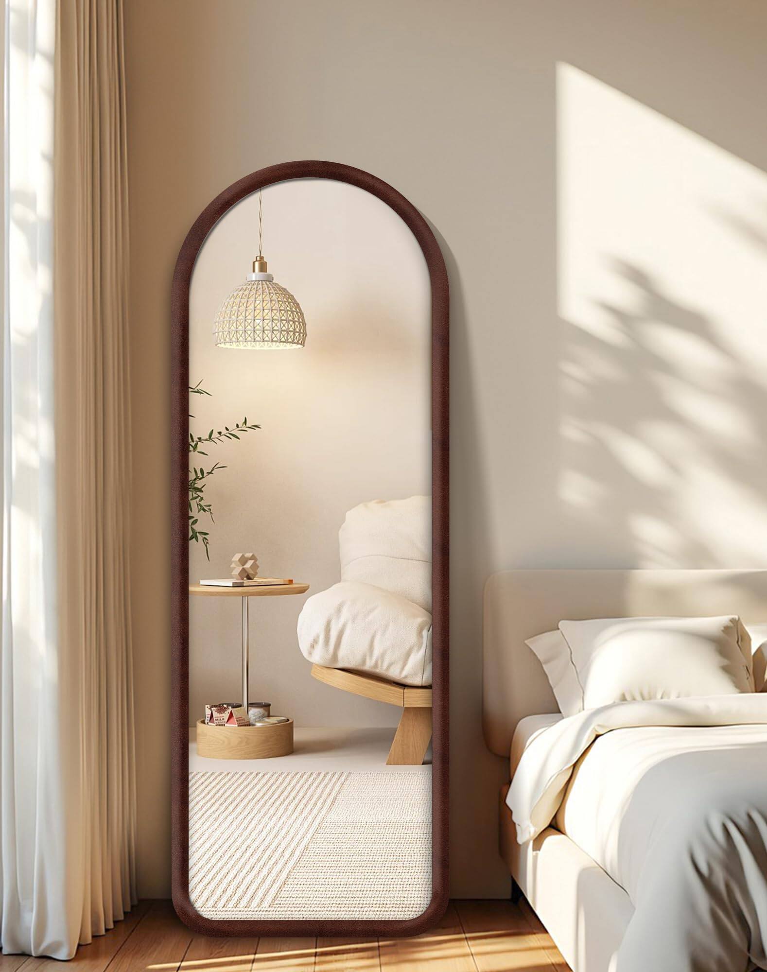 Alt View 8. Skar Audio - Arched Full Length Free Standing Floor Plush Flannel Frame For Leaning Or Hanging Soft Touch Bedroom Living... - Dark Brown 56"L x 20"W.