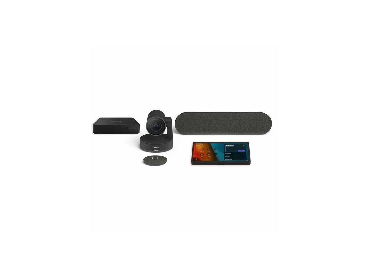 Front. Logitech - Logitech Medium Microsoft Teams Rooms on Windows with Tap + Rally System + Lenovo ThinkSmart Core Gen 2  TAPRALMSTLNV3 - Black.