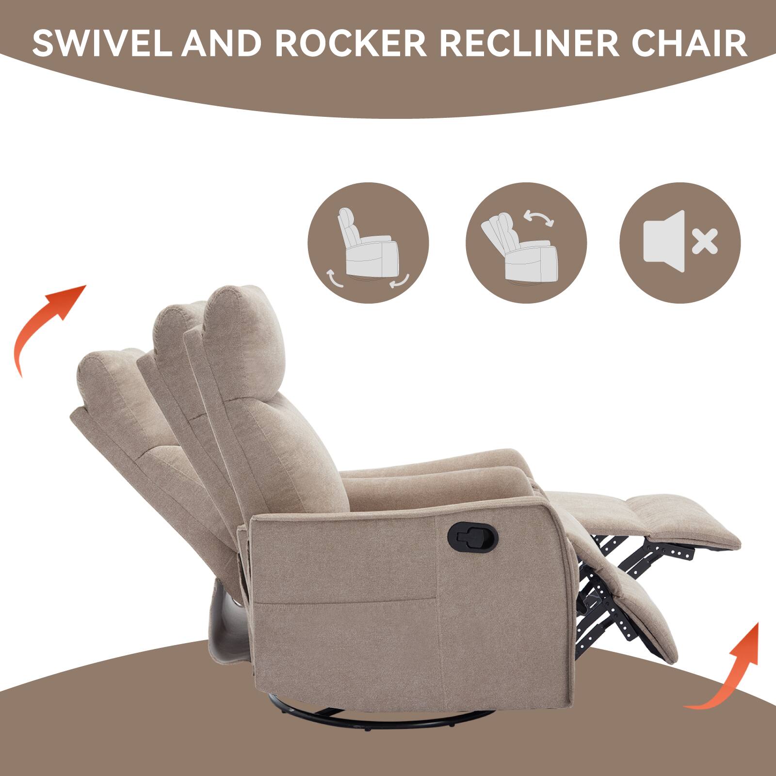 SWIVEL AND ROCKER RECLINER CHAIR
