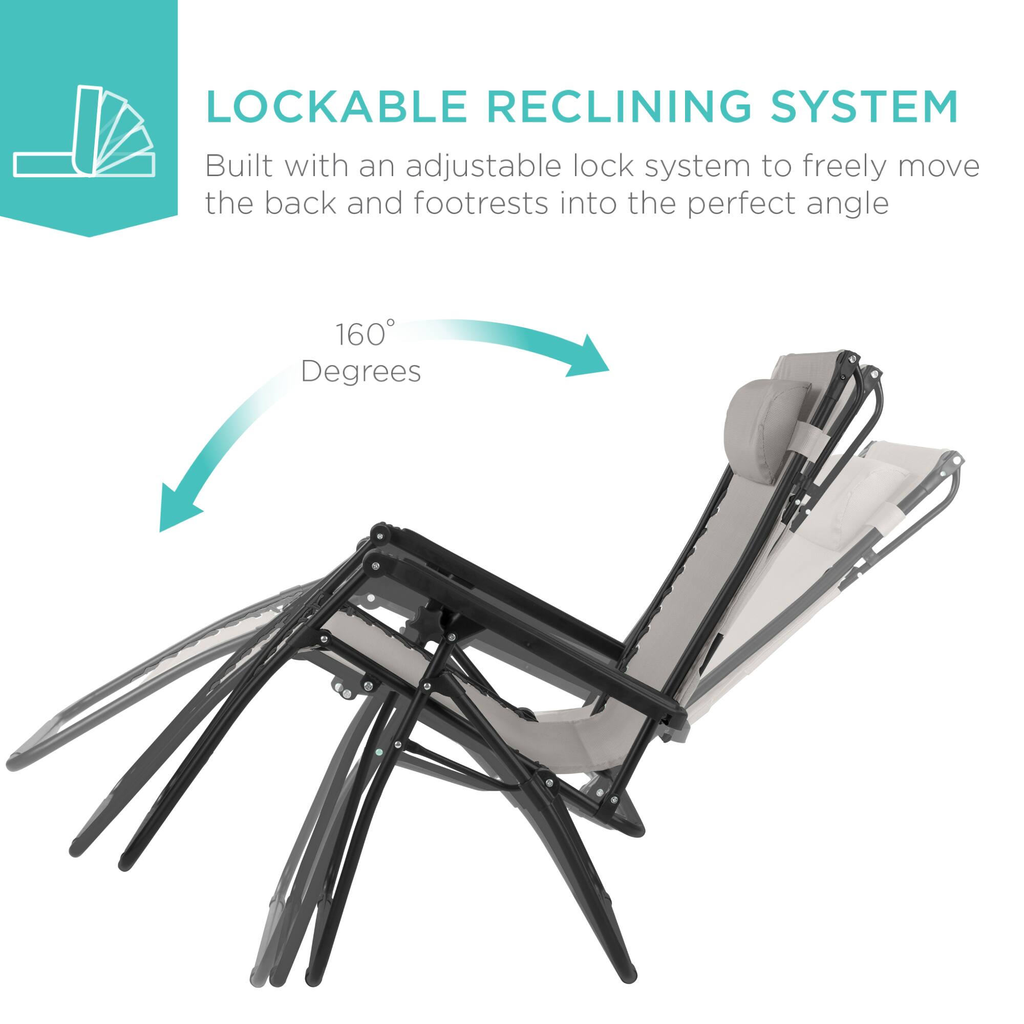 LOCKABLE RECLINING SYSTEM  
Built with an adjustable lock system to freely move the back and footrests into the perfect angle  
160 Degrees