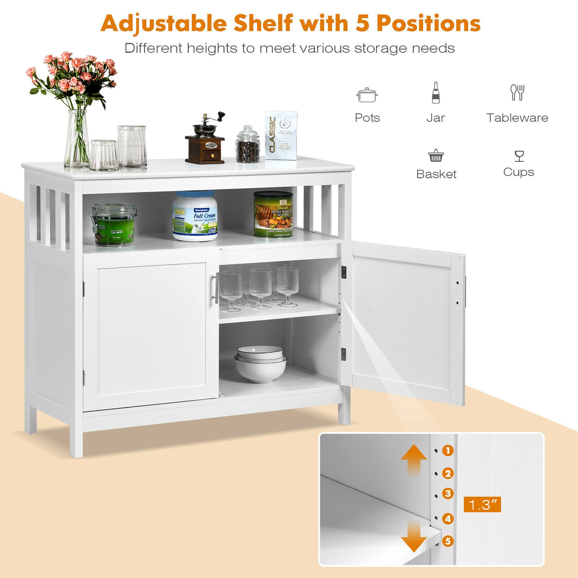 Adjustable Shelf with 5 Positions Different heights to meet various storage needs

CLASSIC | Pots Jar Tableware Basket Cups

1 2 3 4 5 1.3"
