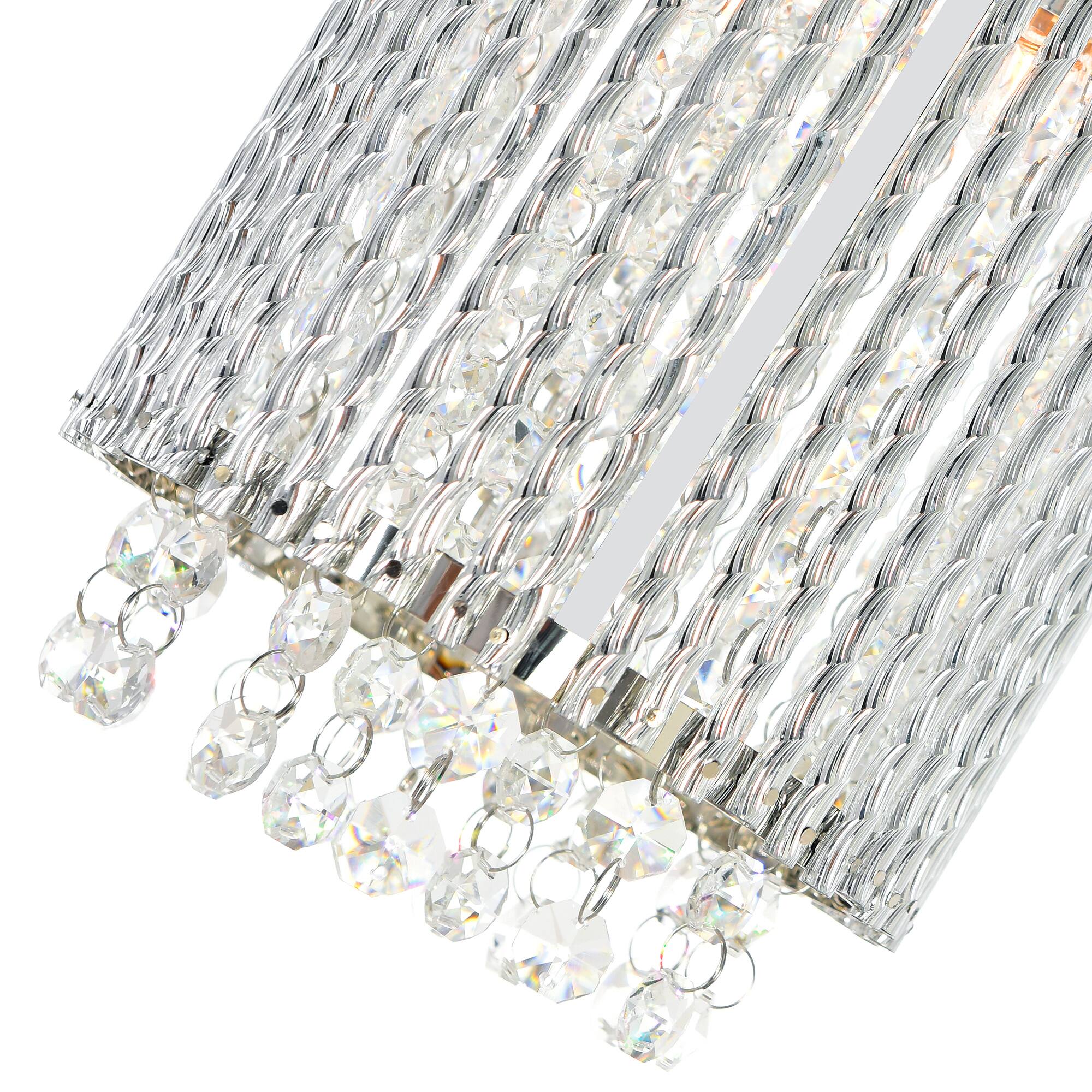 Back. CWI Lighting - Claire 2 Light Drum Shade Mini Pendant With Chrome Finish - Chrome.