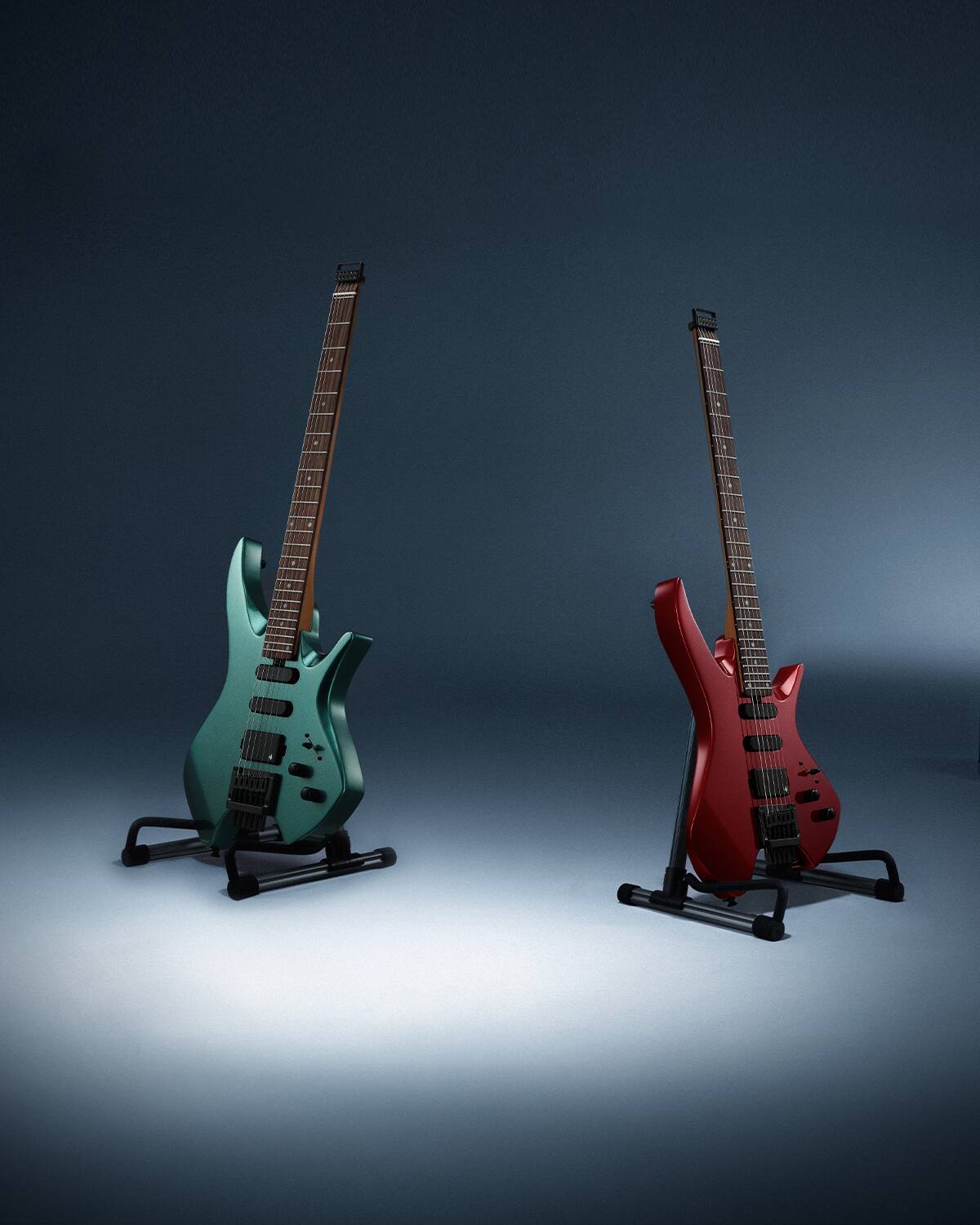 Alt View 7. Donner music - Donner HLX-500 Headless Electric Guitar Sherwood Green.