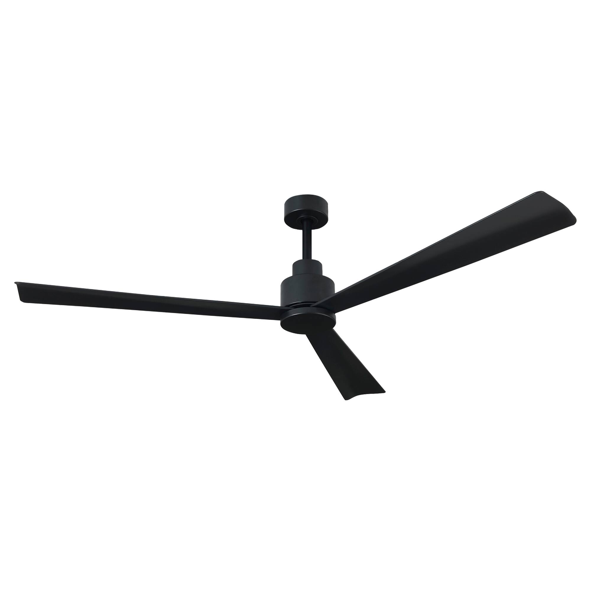 Alt View 2. Parrot Uncle - 52" Modern 3-Blade Ceiling Fan with Reversible DC Motor, 6-Speed, Remote Control, No Light - Black.