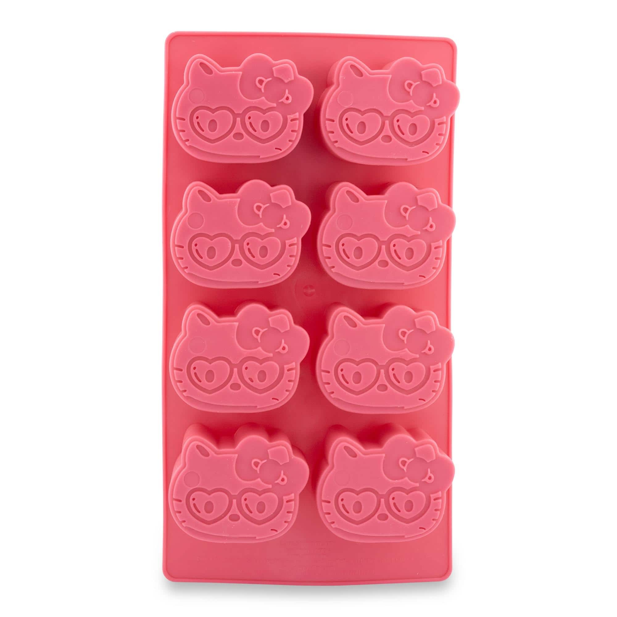 Silver Buffalo - Sanrio Hello Kitty Hearts Silicone Ice Cube Tray | Makes 8 Cubes - Pink