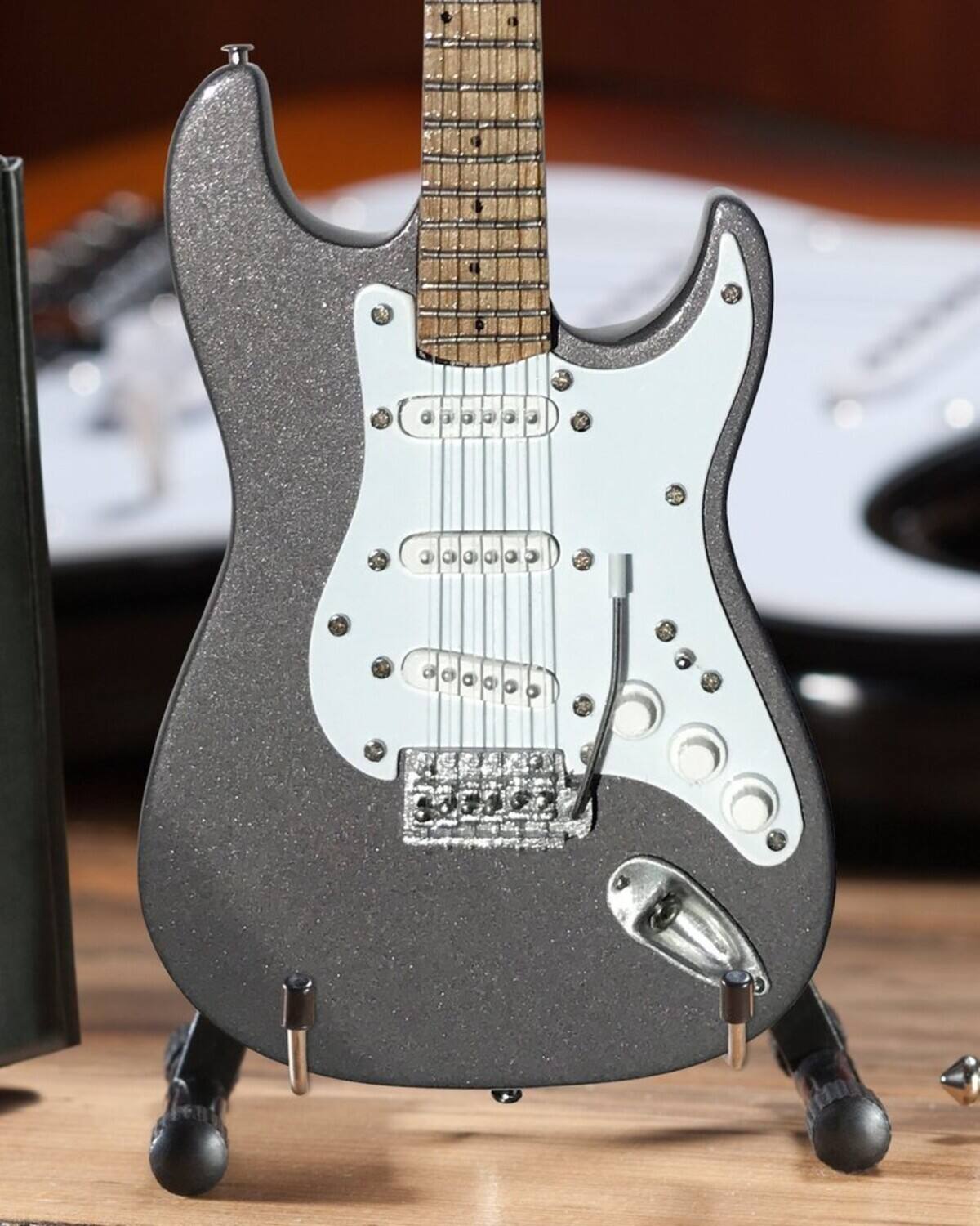 Alt View 1. Axe Heaven - Eric Clapton - Axe Heaven Metallic Pewter Finish Fender Stratocaster Mini Guitar Replica Collectible - Collectibles - Multicolor.