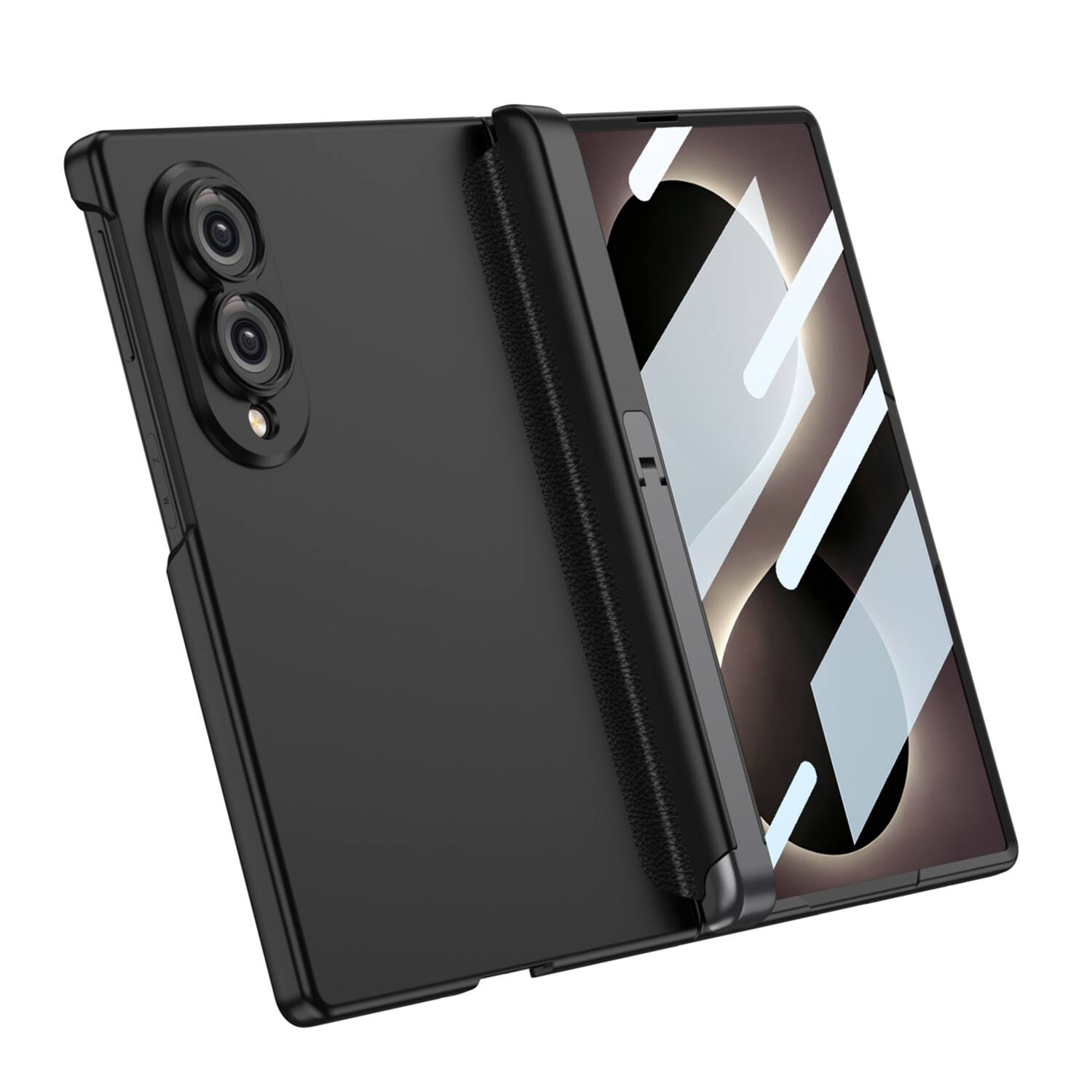 Angle. Dteck - for Samsung Galaxy Z Fold8 Full-Body Case with Hinge Protection,Built-in Screen Protector,Shock-absorbent Hard PC Cover - Gray.