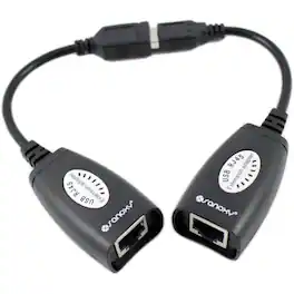 Sanoxy - USB to RJ45 Ethernet Adapter Extension Kit Cat5 Cat6 Long Distance - Black