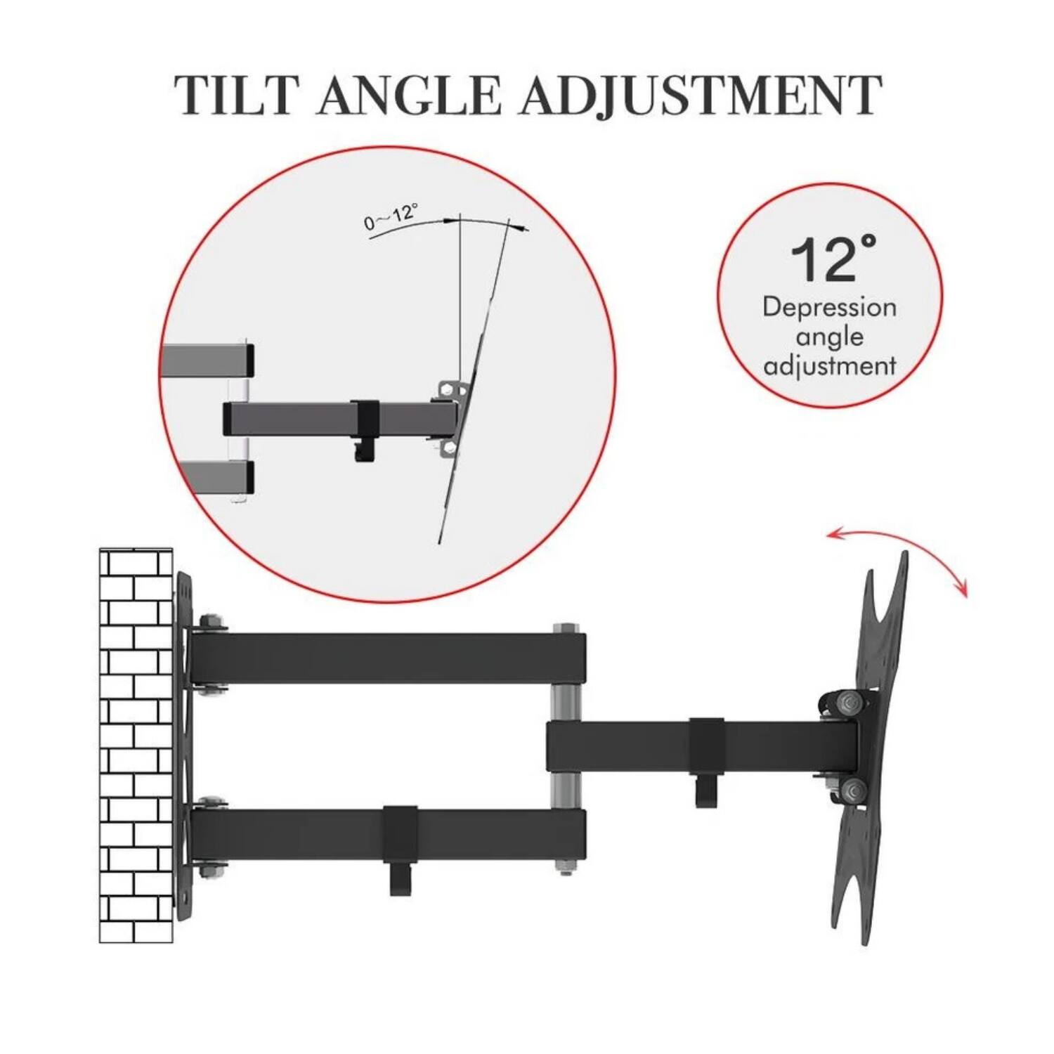 TILT ANGLE ADJUSTMENT

0~12°

12° Depression angle adjustment