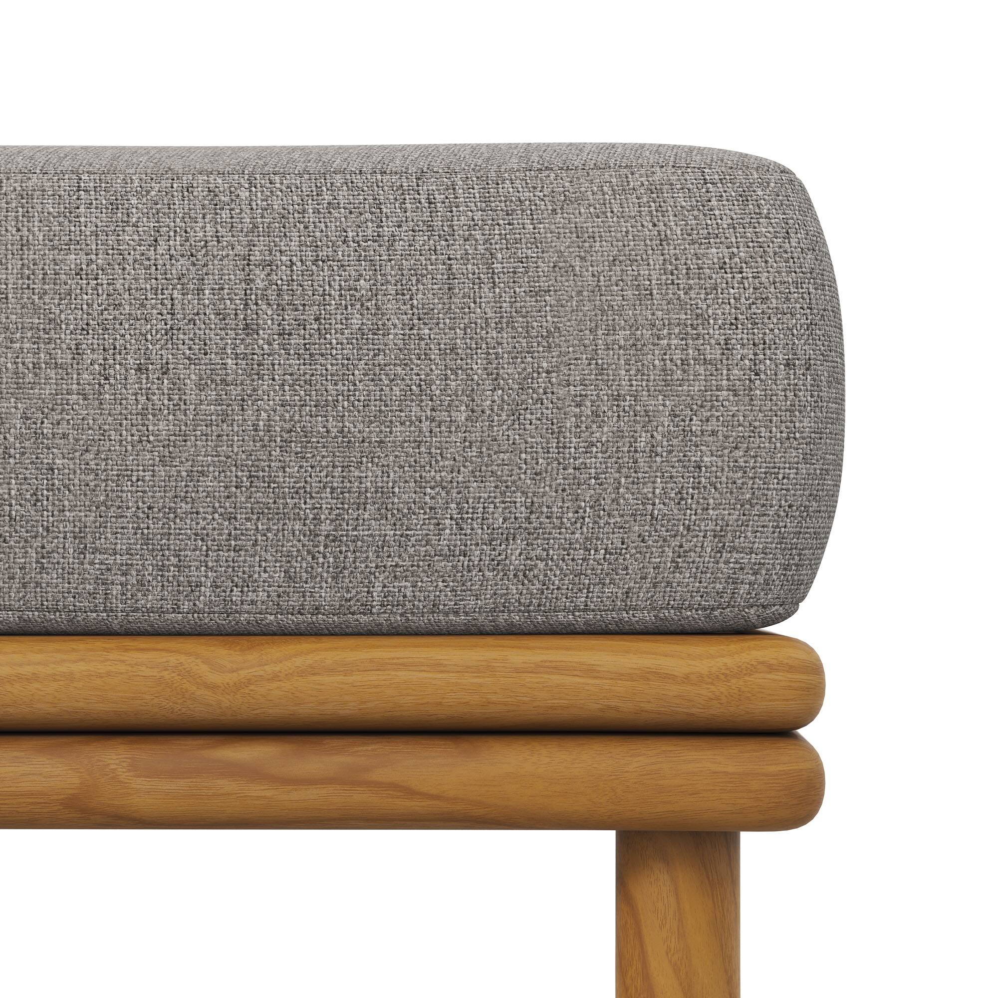 Alt View 6. Modway - Wren Outdoor Patio Teak Wood Ottoman by Modway - Natural Driftwood.