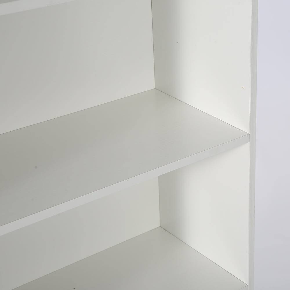 Left. Kadyn - Kadyn Bookshelf, Free Standing Bookshelf Cabinet Display Storage Rack Shelves for Bedroom Living Room Office - White.