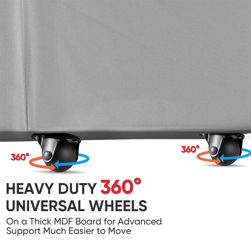 360° HEAVY DUTY 360° UNIVERSAL WHEELS  
On a Thick MDF Board for Advanced Support Much Easier to Move