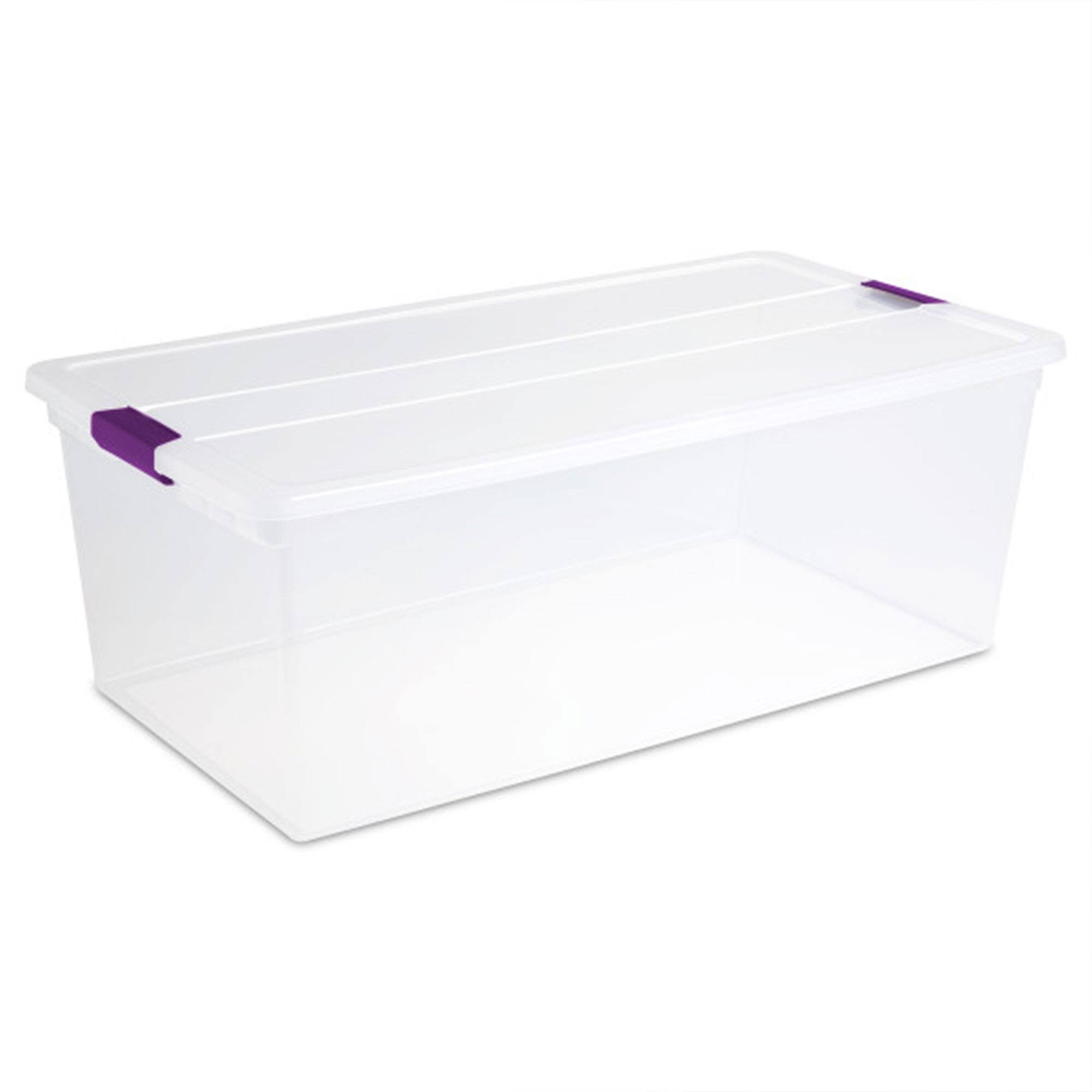 Alt View 5. Sterilite - Sterilite 110 Qt ClearView Latch Storage Box, Stackable Bin with Lid, 8-Pack - Clear.