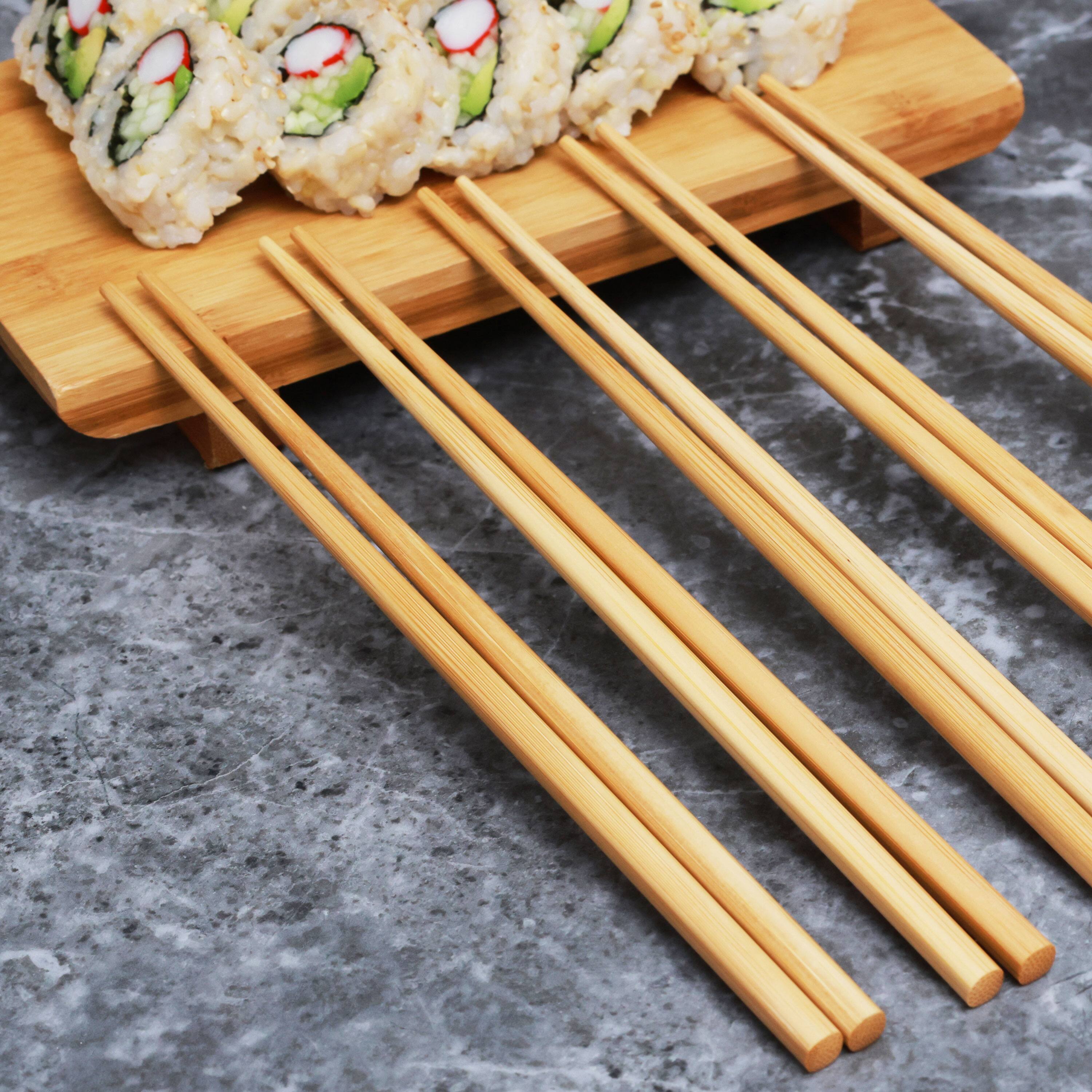 Alt View 3. Escali - Joyce Chen Reusable Burnished Bamboo Chopsticks Set, 5 Pair - Natural.