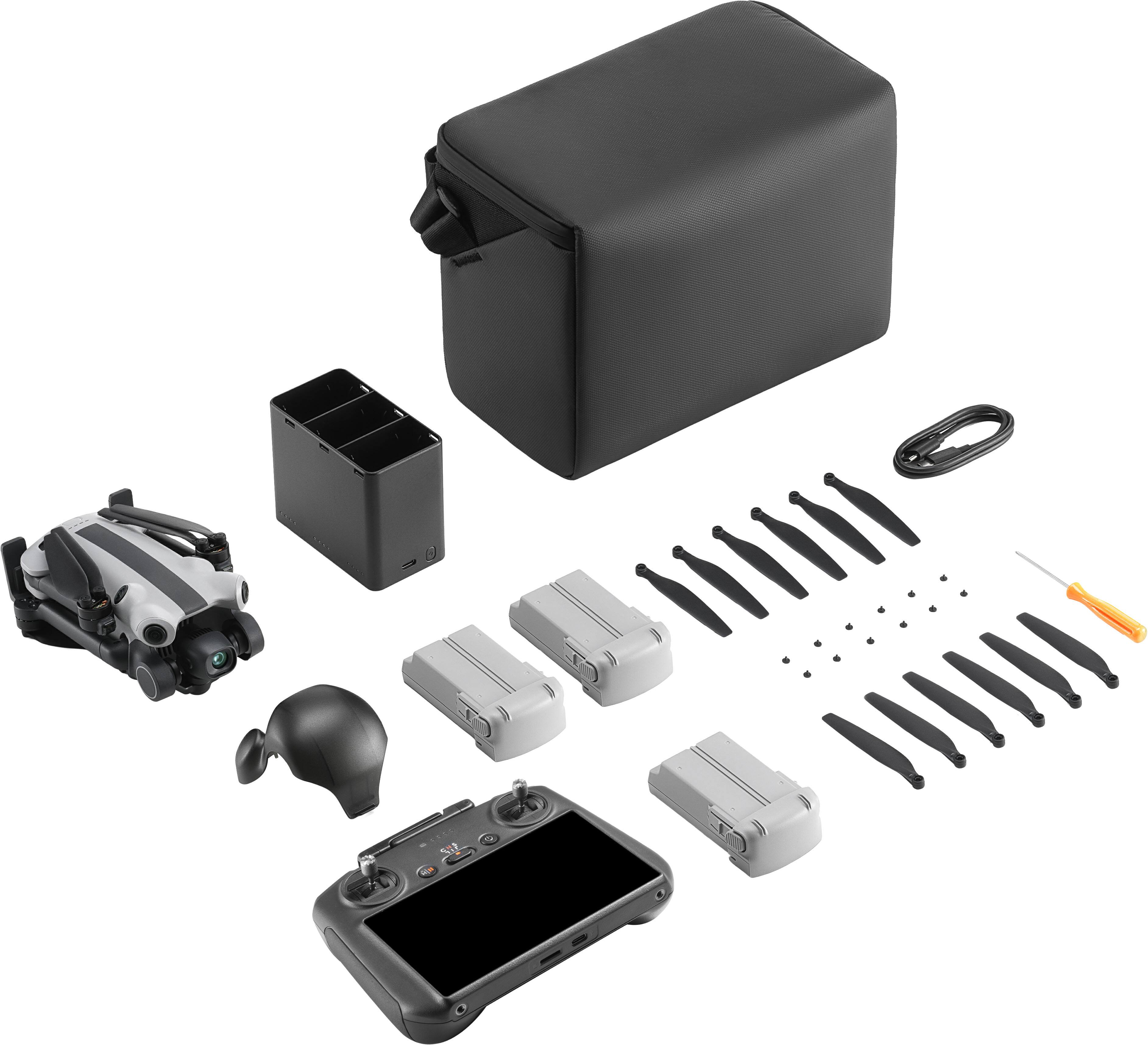 Back. SKYROVER - X1 Fly More Combo 8K Drone Bundle with Remote Screen Controller - Gray.