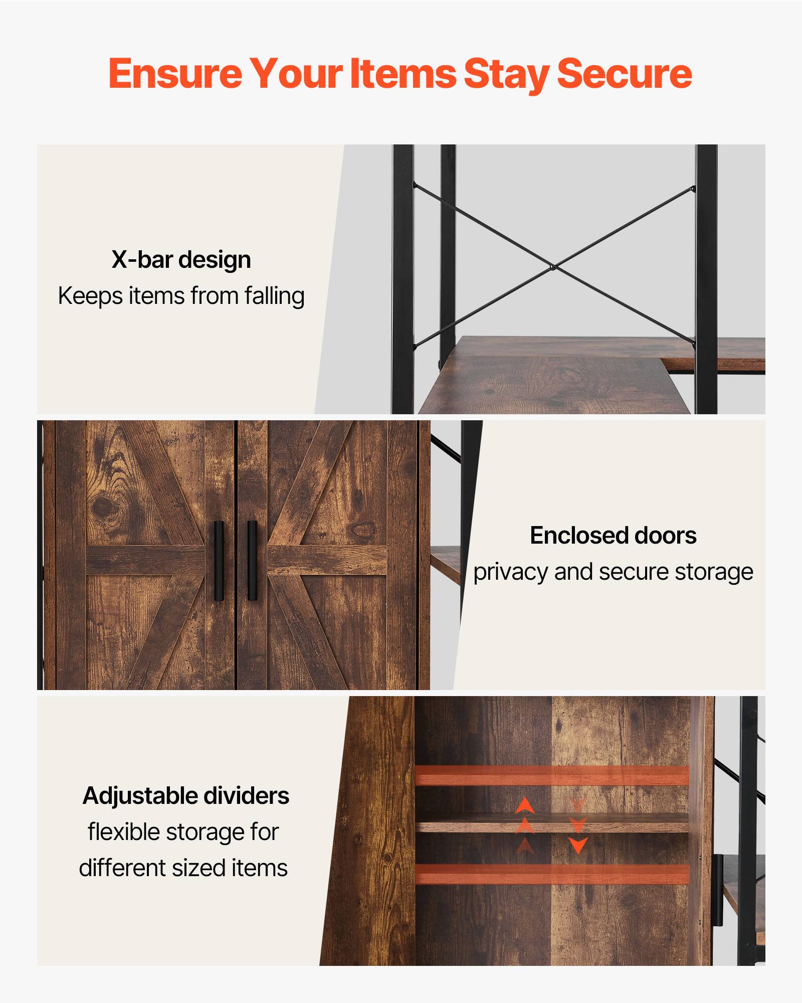 Ensure Your Items Stay Secure

- X-bar design keeps items from falling
- Enclosed doors provide privacy and secure storage
- Adjustable dividers offer flexible storage for different sized items