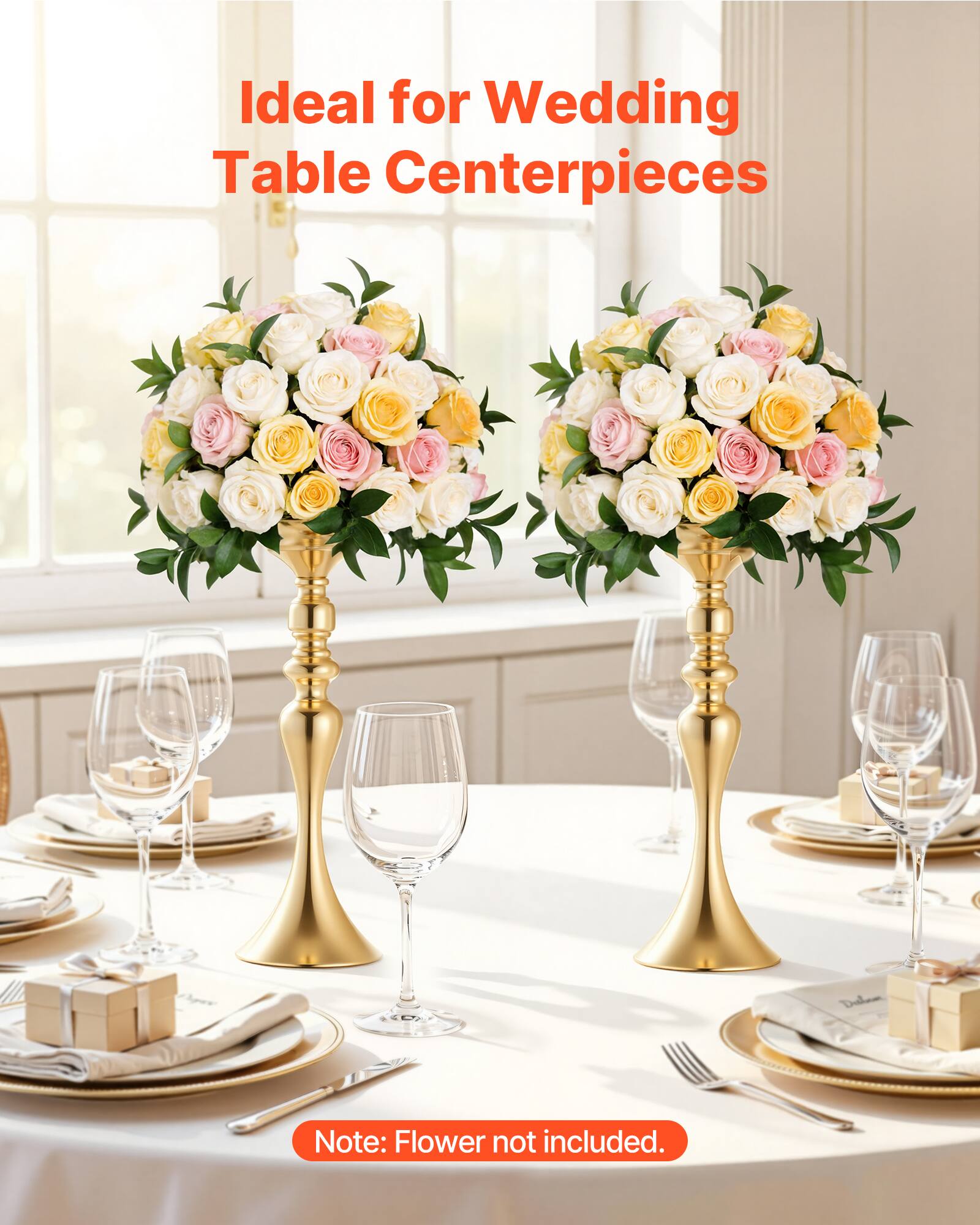 Ideal for Wedding Table Centerpieces

Note: Flower not included.