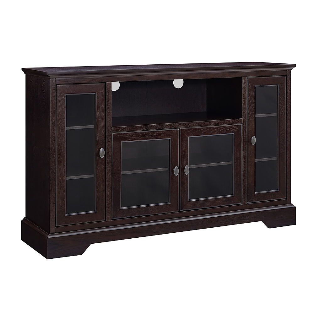 Angle View: Walker Edison - Tall Sound Bar TV Stand for Most Flat-Panel TV's up to 60" - Espresso