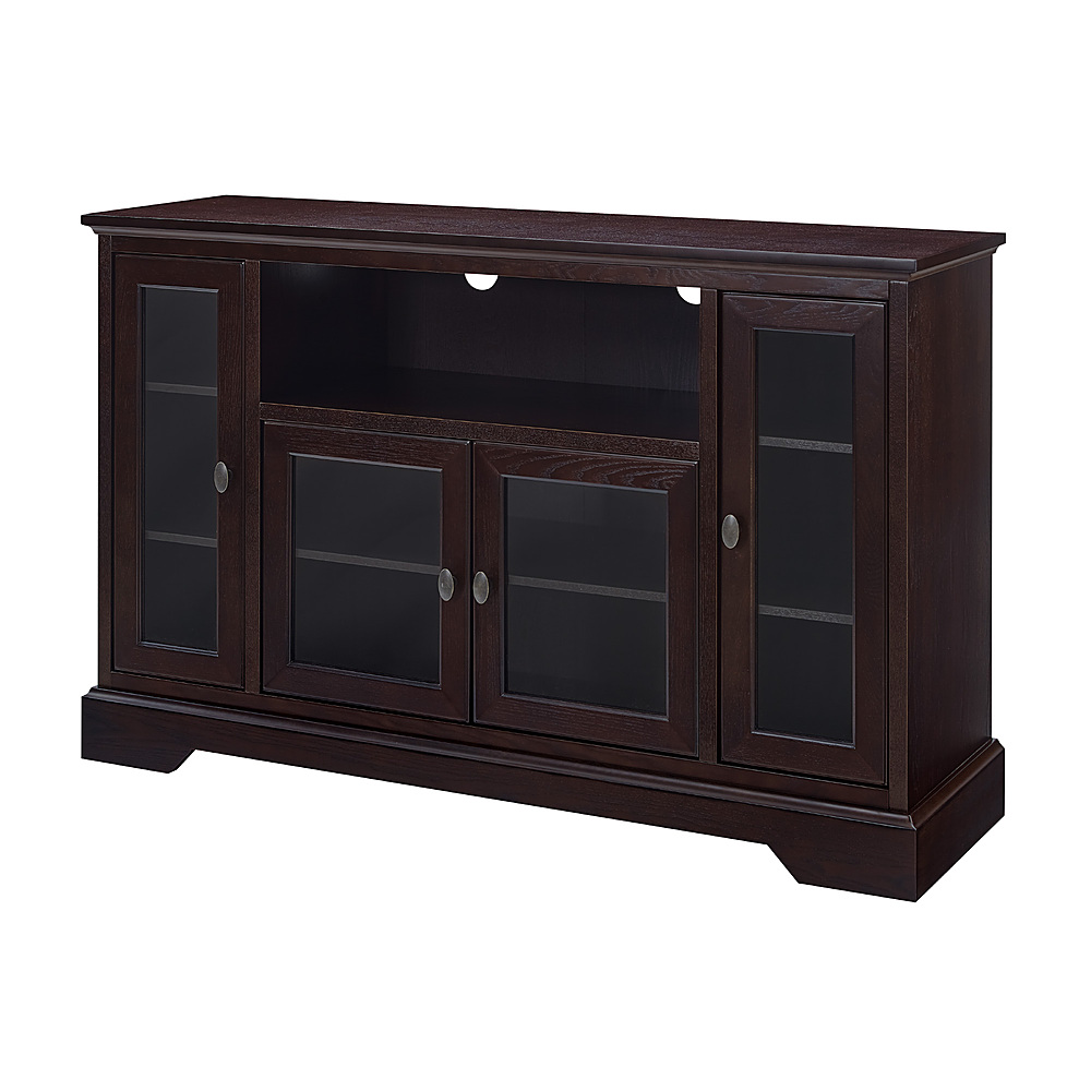 Left View: Walker Edison - Tall Sound Bar TV Stand for Most Flat-Panel TV's up to 60" - Espresso