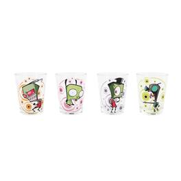 Silver Buffalo - Invader Zim Characters 2-Ounce Mini Shot Glasses | Set of 4 - Clear