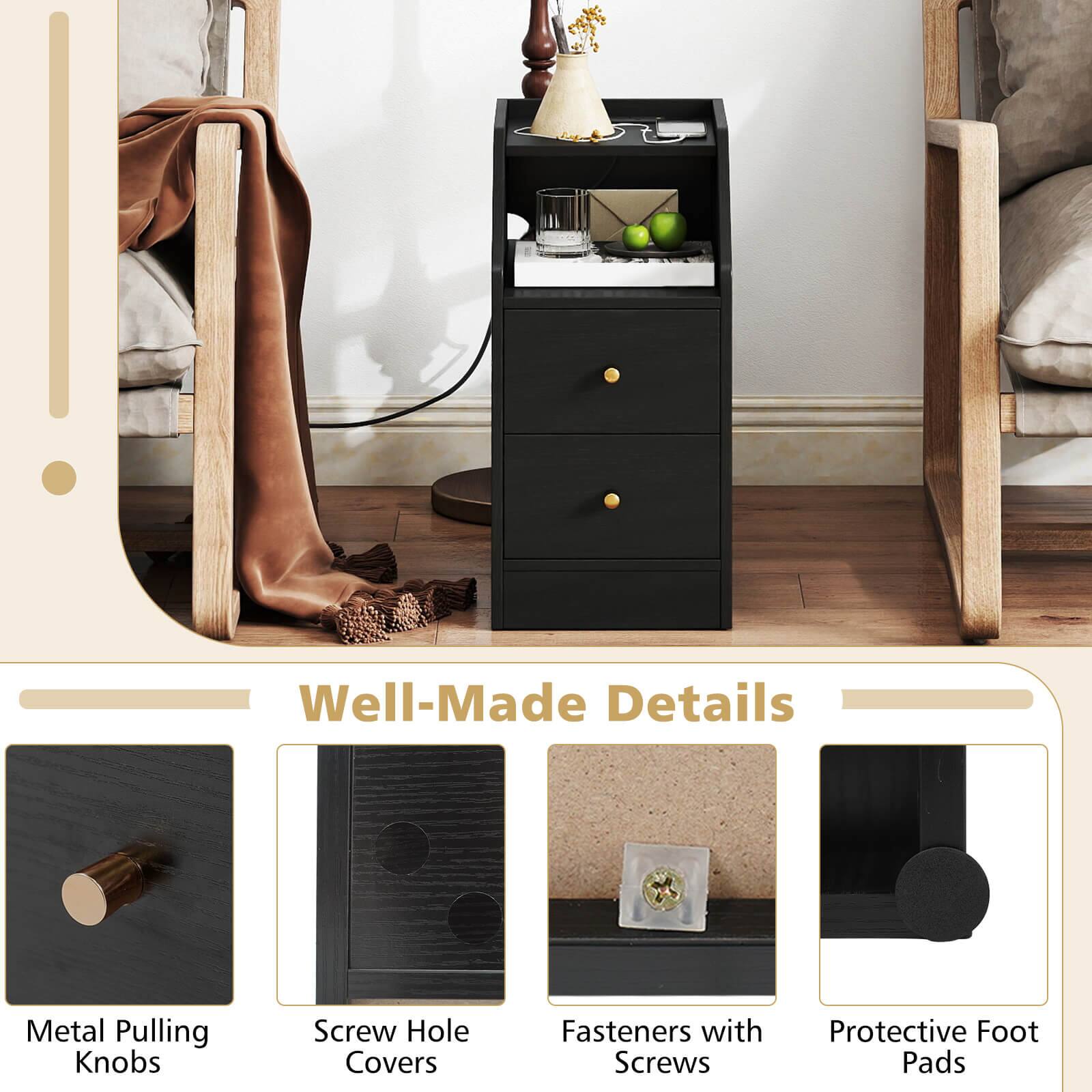 Well-Made Details

Metal Pulling Knobs  
Screw Hole Covers  
Fasteners with Screws  
Protective Foot Pads