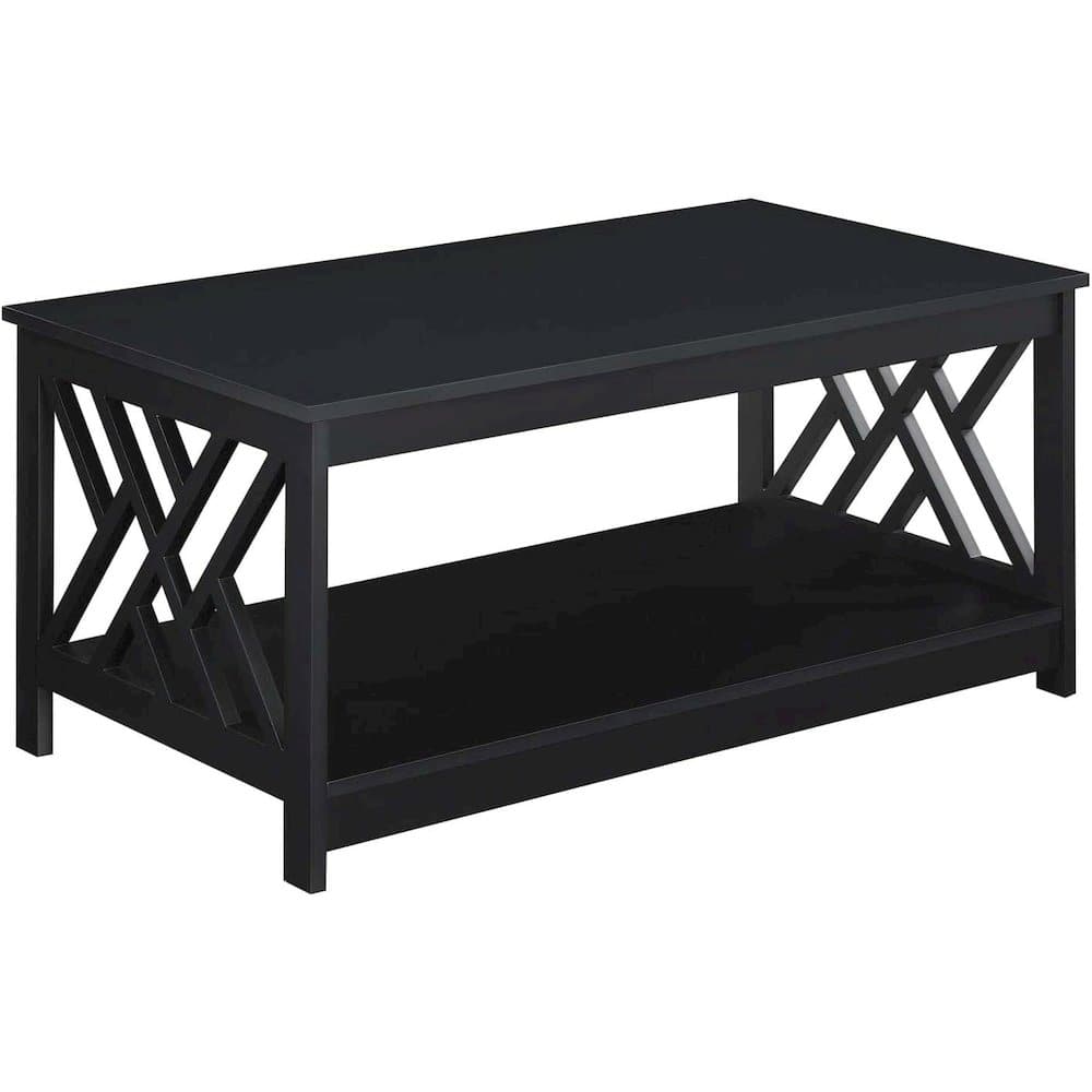 Convenience Concepts - Titan Coffee Table with Shelf - Black