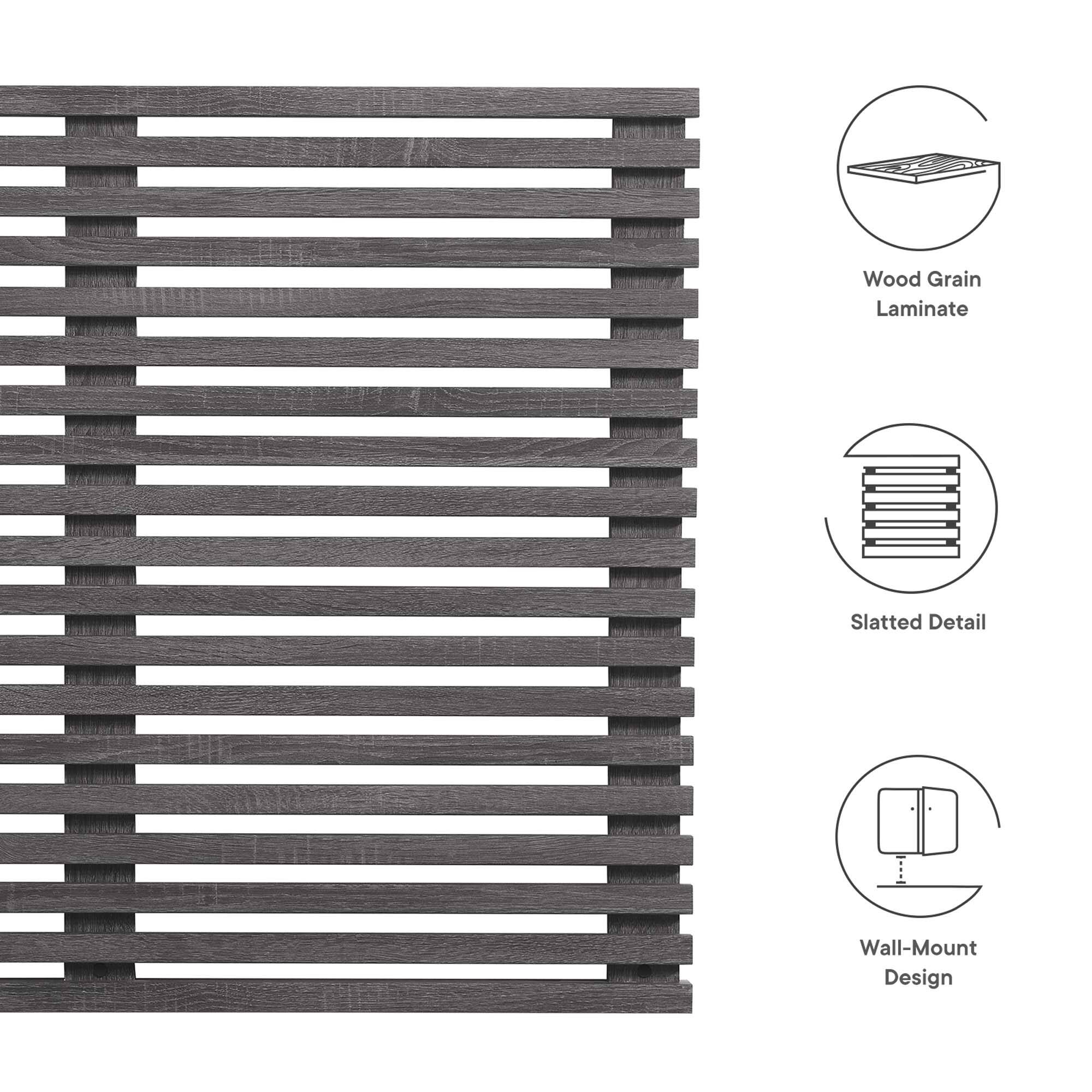Wood Grain Laminate Slatted Detail Wall-Mount Design