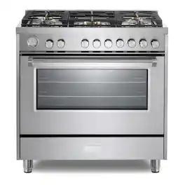 Verona - Ultima 36" Gas Range with 5 Sealed Burners in Stainless Steel - Stainless Steel