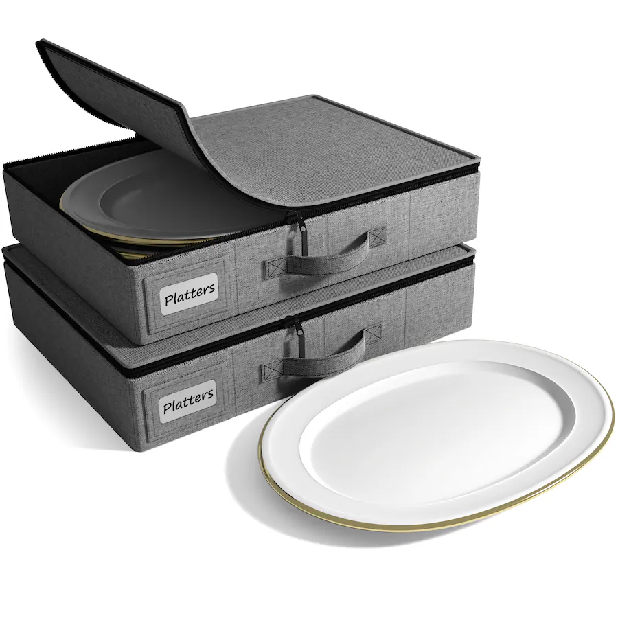 Dinner Service Storage Sorbus China Storage Containers – Dinnerware Organizer for Platter ...