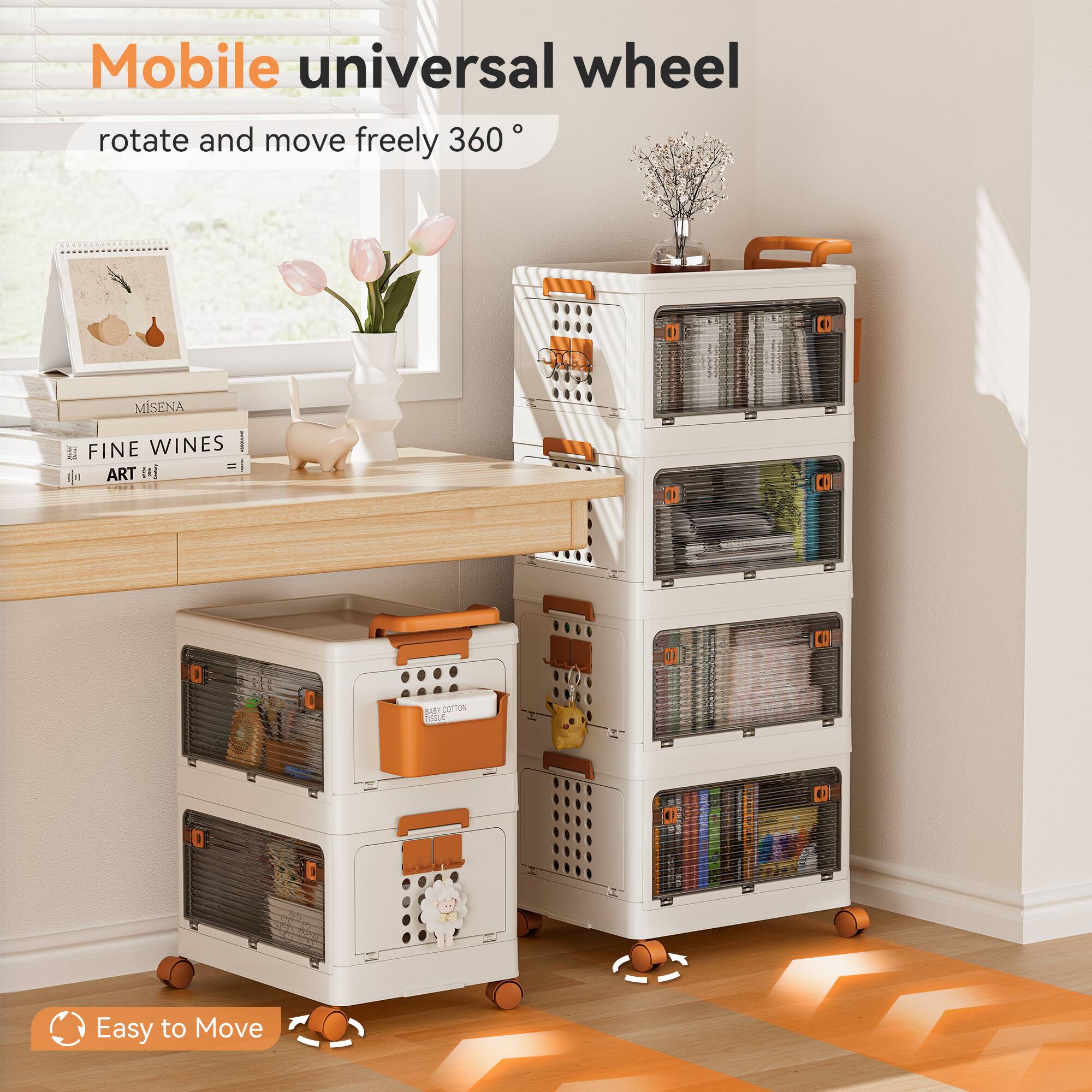 Mobile universal wheel  
rotate and move freely 360°  

Easy to Move