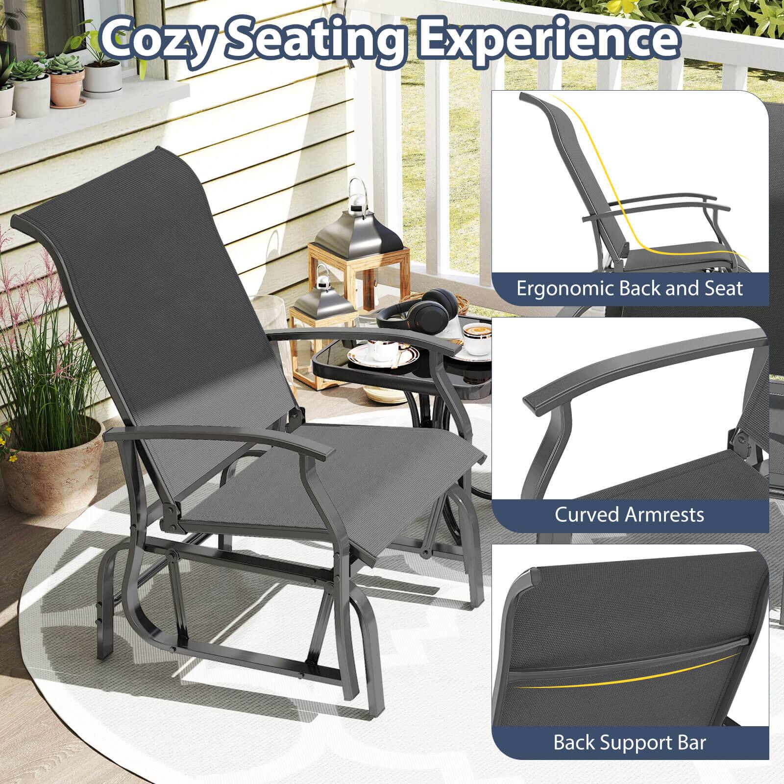 Cozy Seating Experience

- Ergonomic Back and Seat
- Curved Armrests
- Back Support Bar