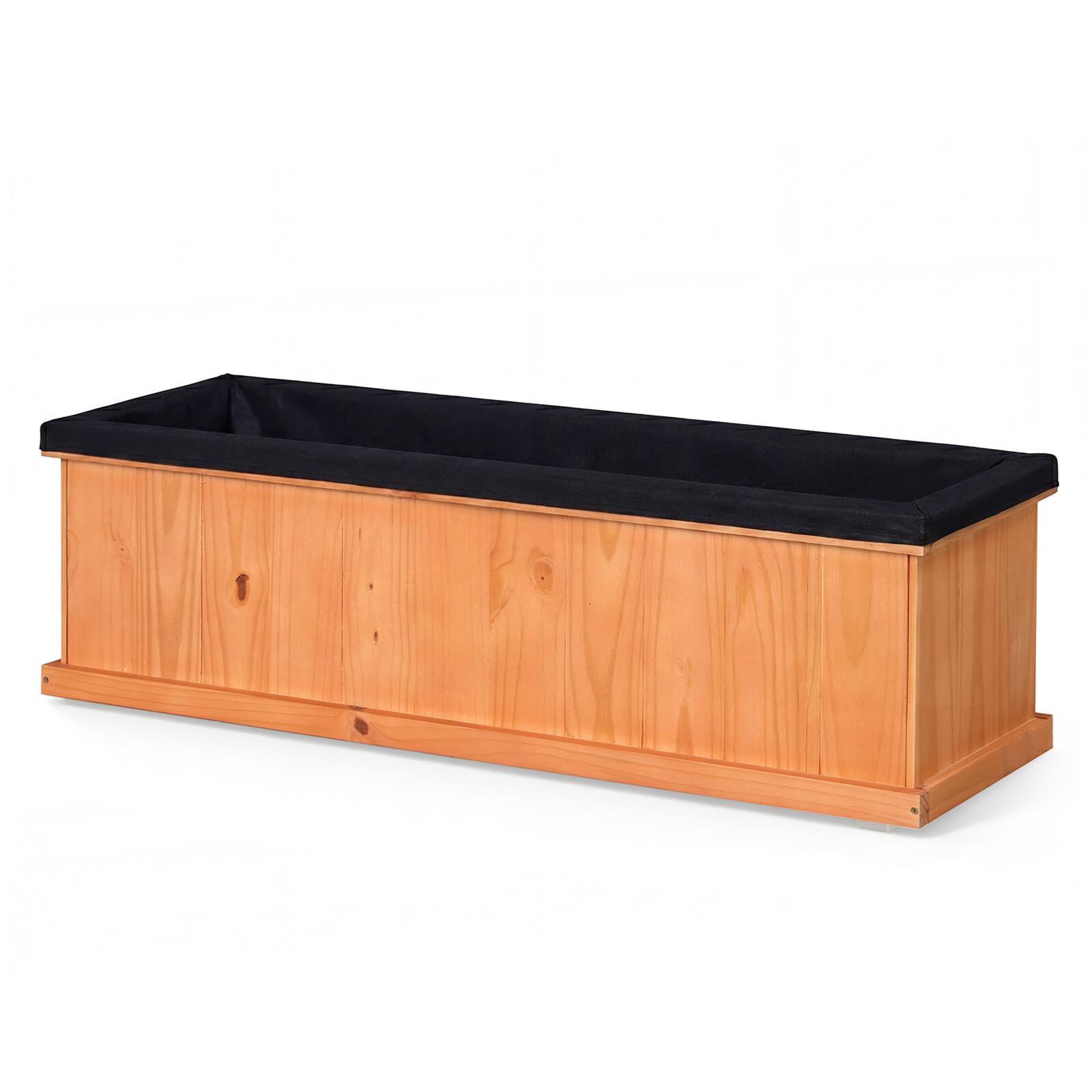 Alt View 9. Gymax - Gymax Wooden Raised Garden Bed w/Drainage Holes & Liner Solid Fir Wood Planter Box - Orange.
