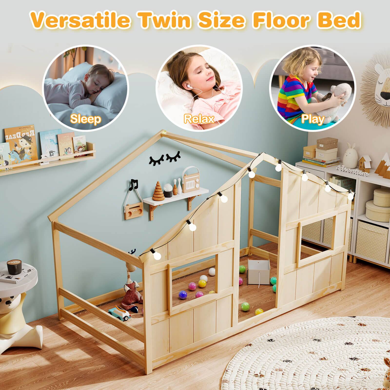 Versatile Twin Size Floor Bed

Sleep  
Relax  
Play
