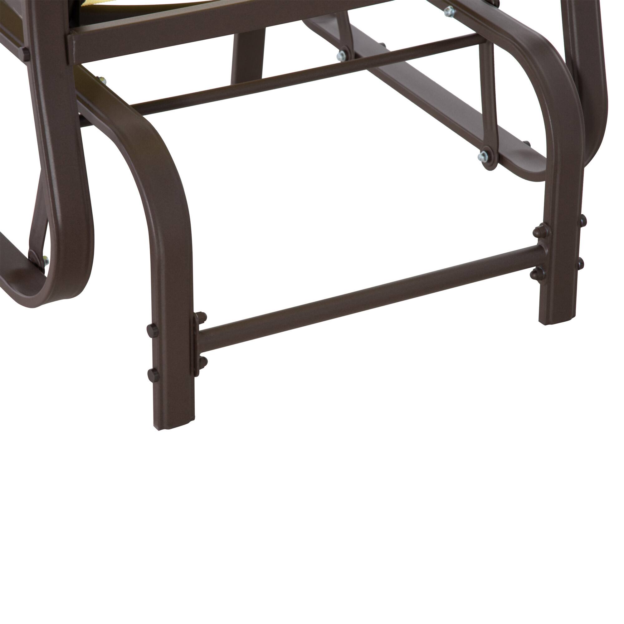 Alt View 5. Outsunny - Outdoor Glider Chair, Gliders for Outside Patio with Steel Frame and Mesh Fabric for Backyard, Garden, and Porch - Beige.